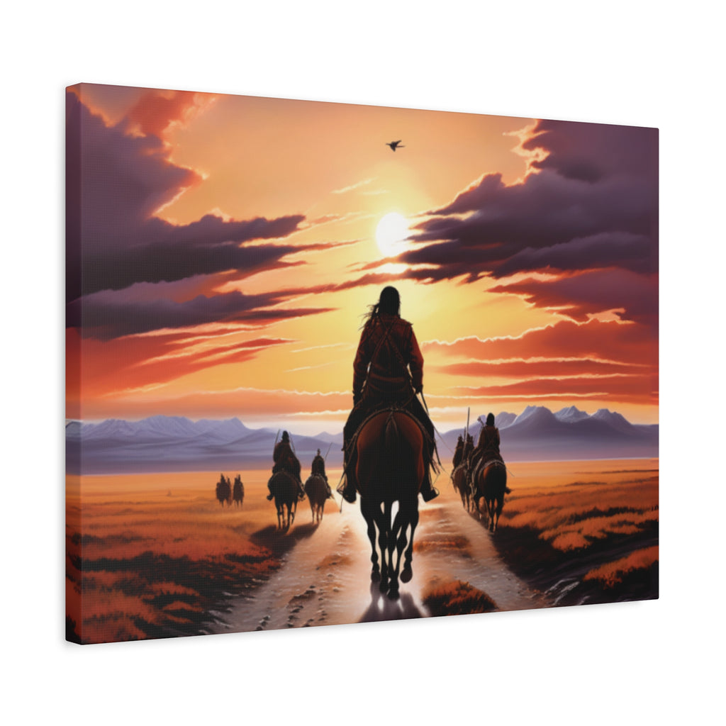 Sunset Horse Riding Canvas Art, Equestrian Home Decor, Wall Art, Western Art, Nature Lover Gift, Rustic Decor
