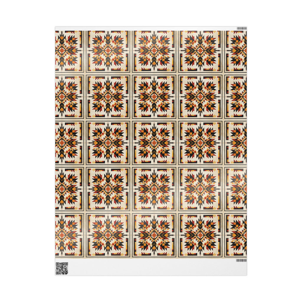 Sunburst Spirit – Plains Cree Geometric Wrapping Paper