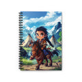 Adventure Kid Notebook — Cute Native Boy on Horse Spiral Journal (Ruled)