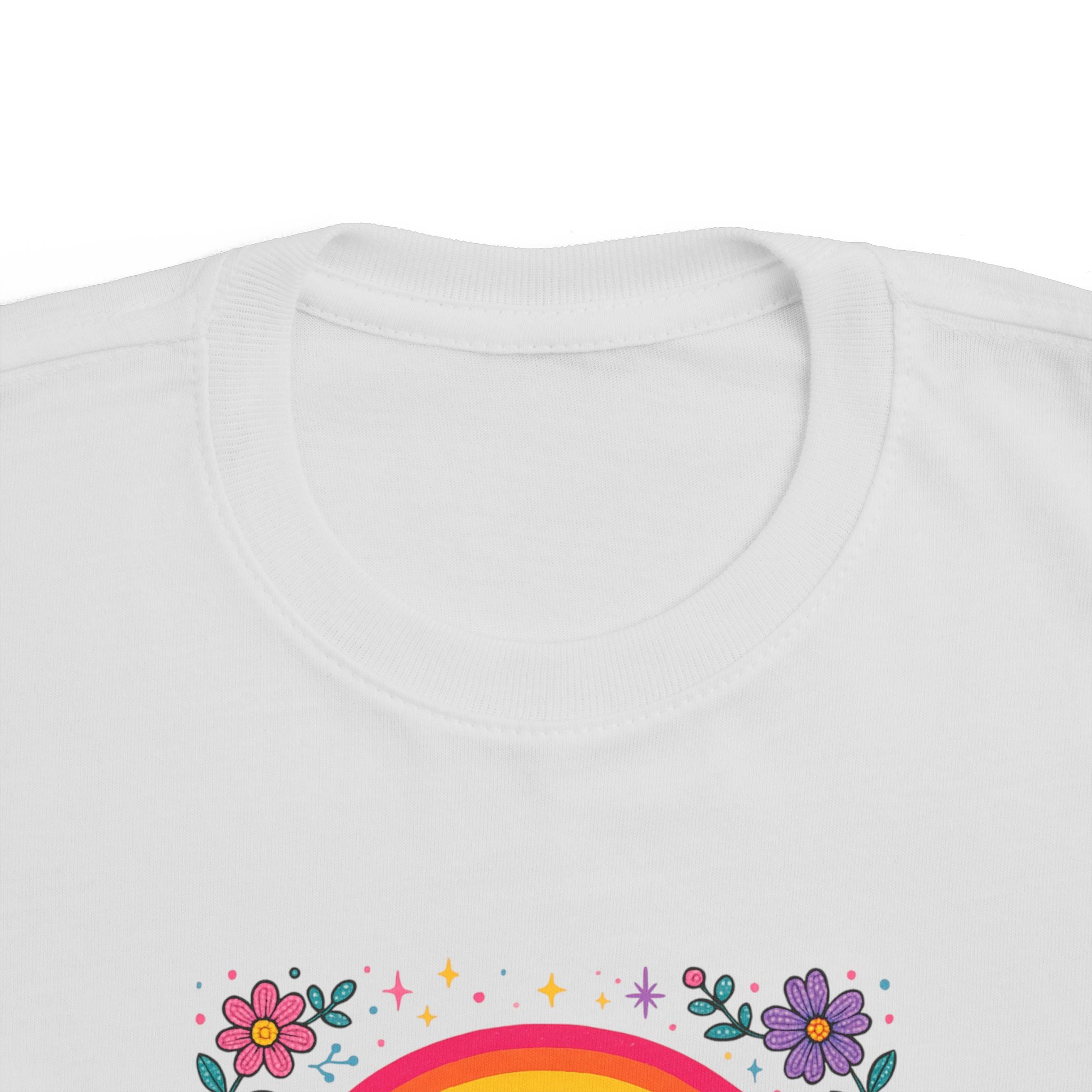 Toddler Princess Rainbow Tee — "Princess" Floral Graphic T-Shirt