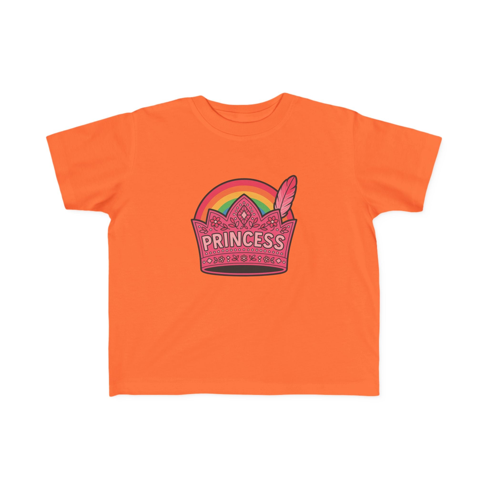 Princess Crown Toddler Tee — Colorful Rainbow Kids Shirt