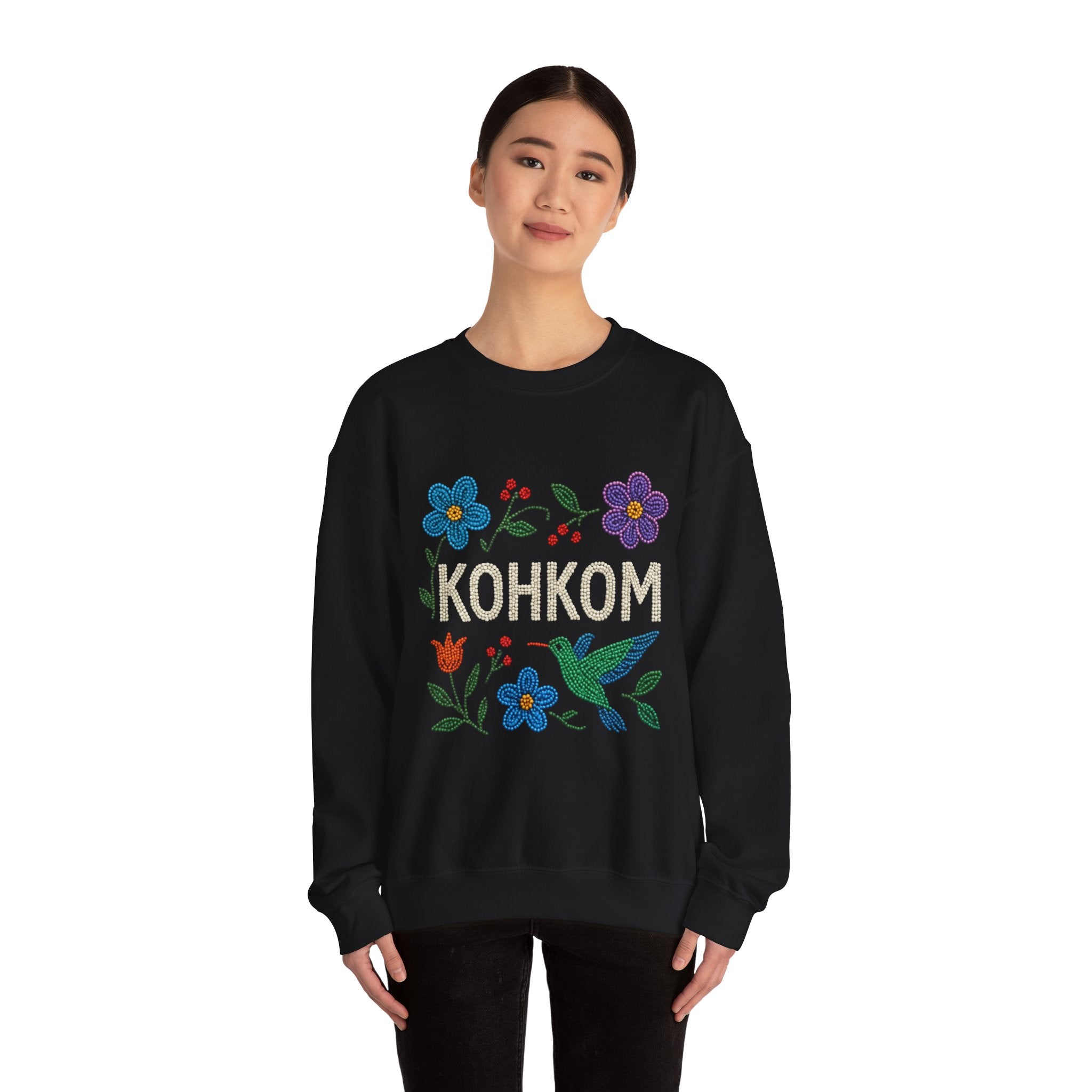 Hummingbird and Floral Kohkom Sweatshirt
