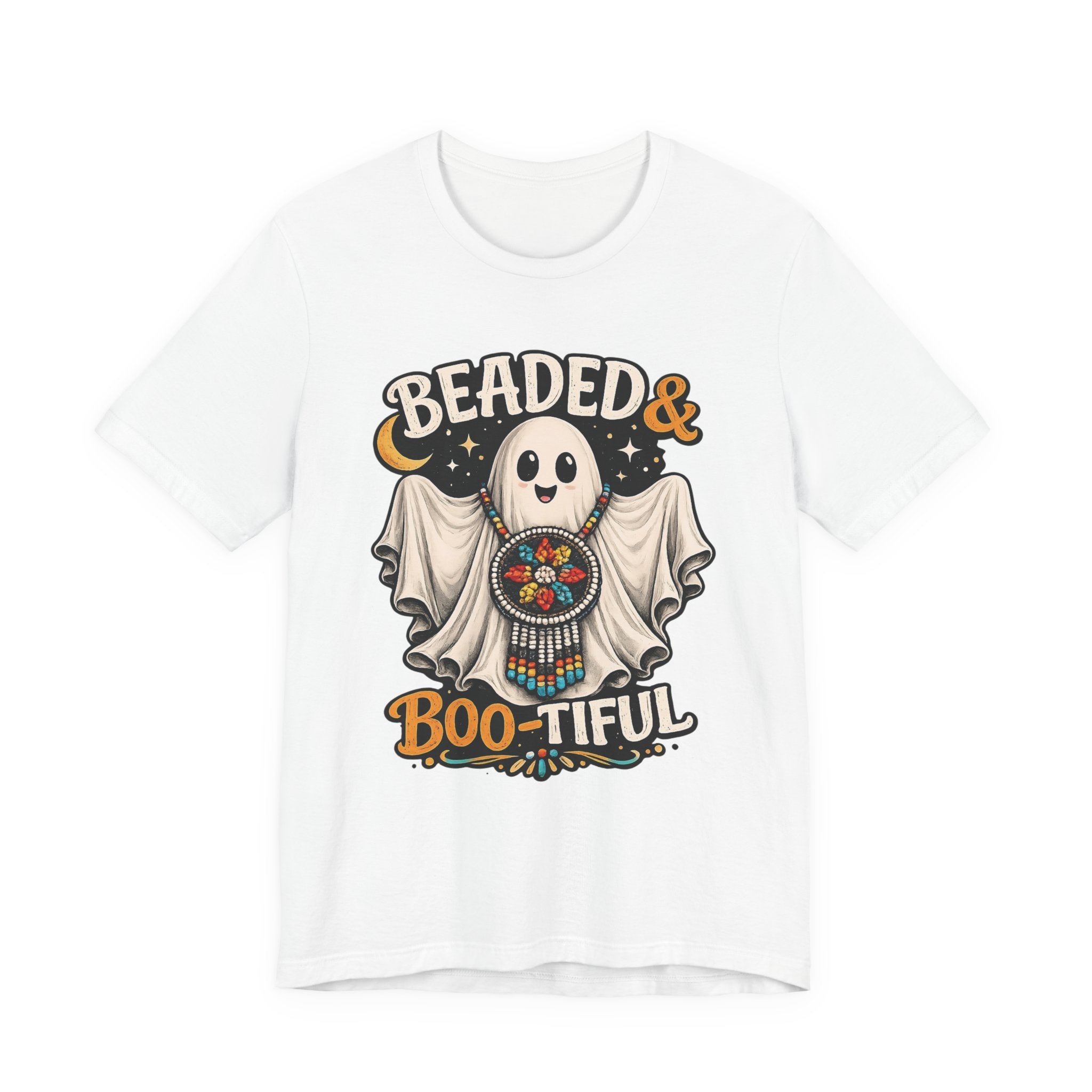Beaded & Boo-tiful Ghost Tee — Halloween Costume Beadwork T‑Shirt