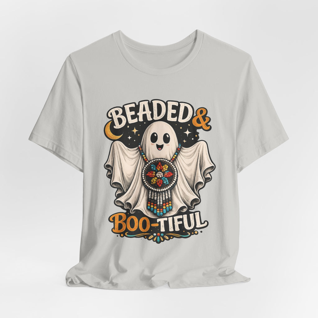 Beaded & Boo-tiful Ghost Tee — Halloween Costume Beadwork T‑Shirt