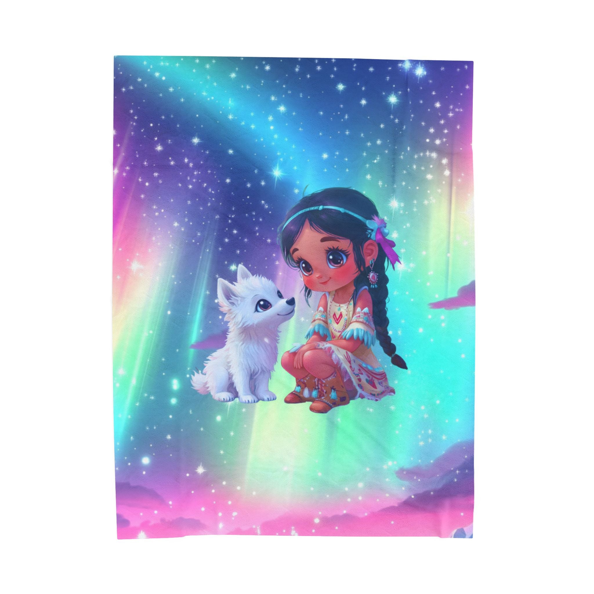 Blue Thunder Woman Velveteen Plush Blanket | Cozy Art Blanket