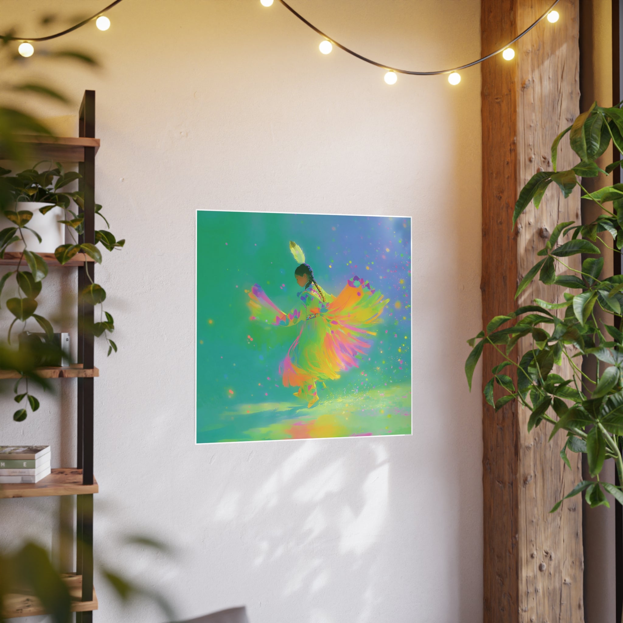 First Nations Neon Powwow Dancer Print