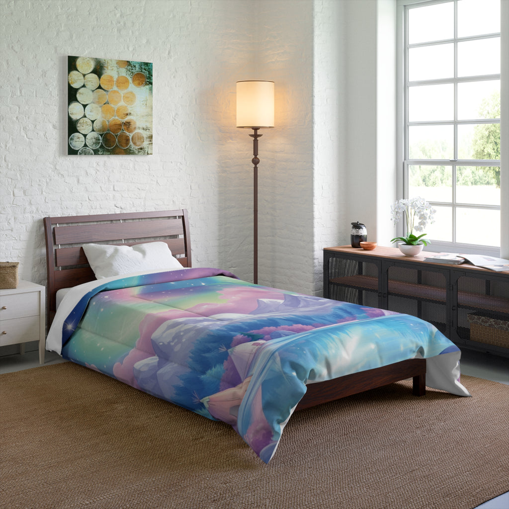 Blue Thunder Woman Northern Lights Comforter Blanket