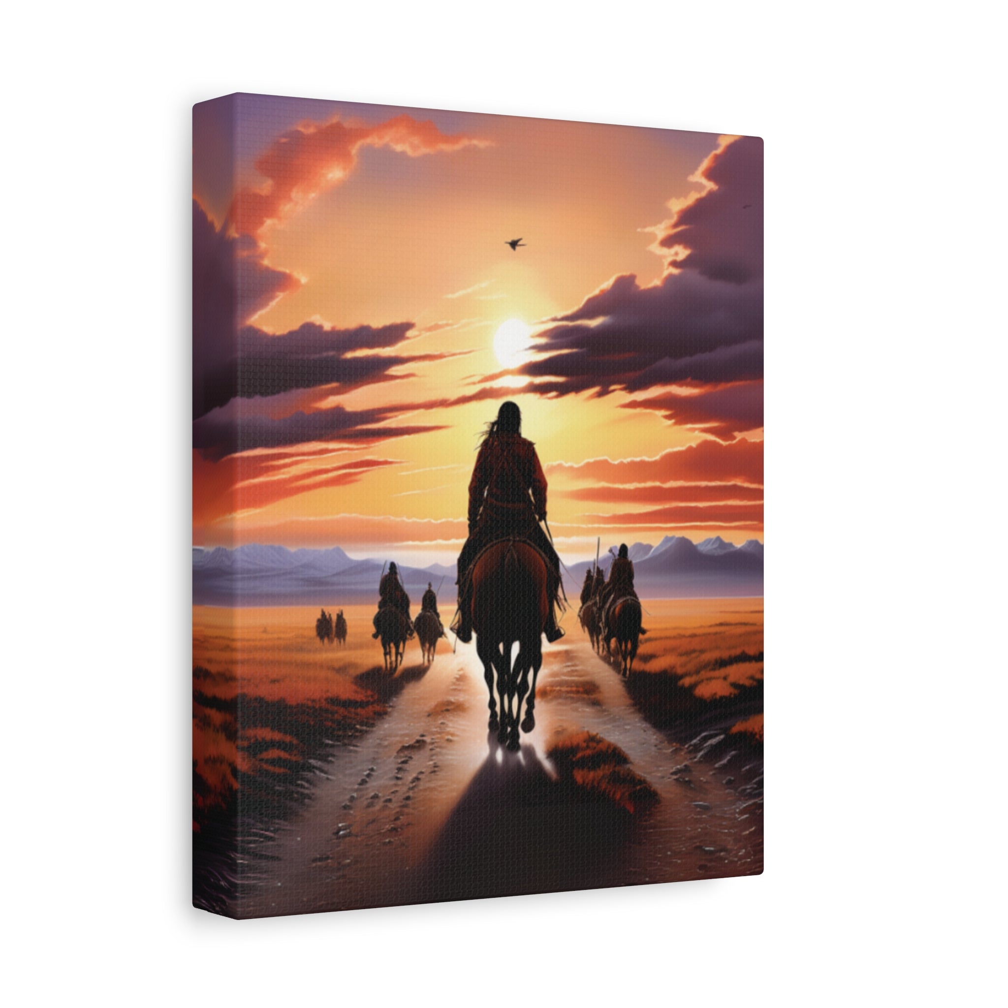 Sunset Horse Riding Canvas Art, Equestrian Home Decor, Wall Art, Western Art, Nature Lover Gift, Rustic Decor