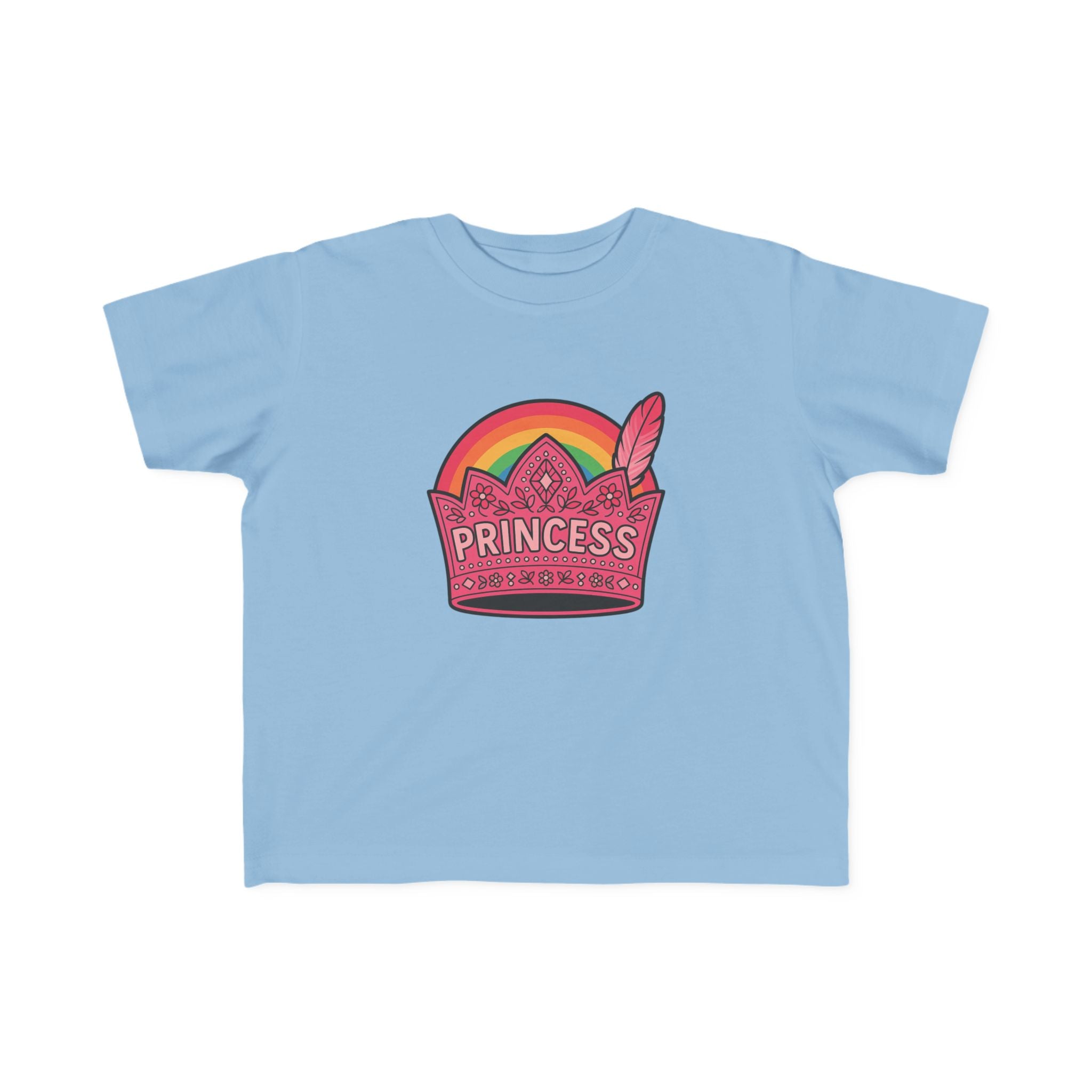 Princess Crown Toddler Tee — Colorful Rainbow Kids Shirt