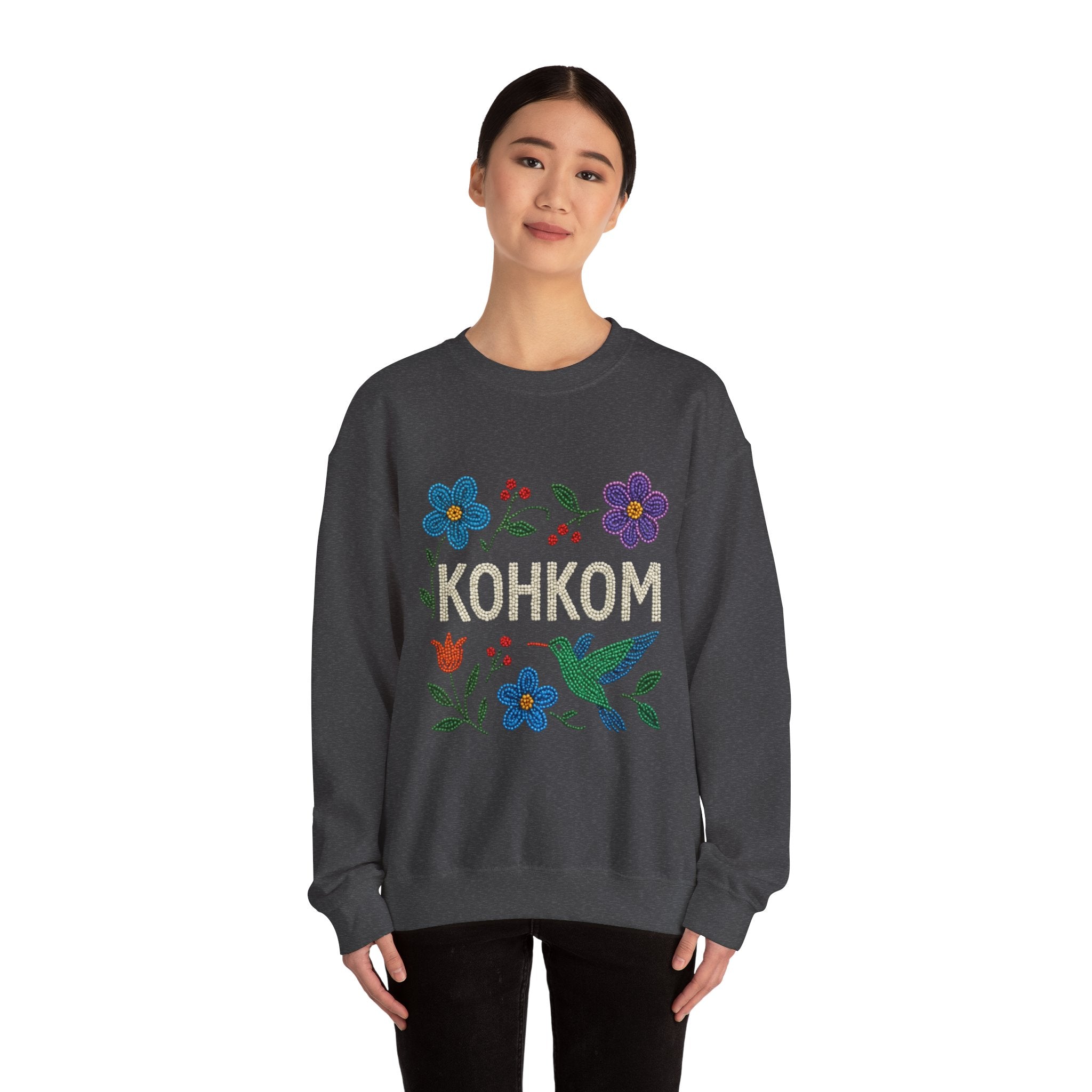 Hummingbird and Floral Kohkom Sweatshirt