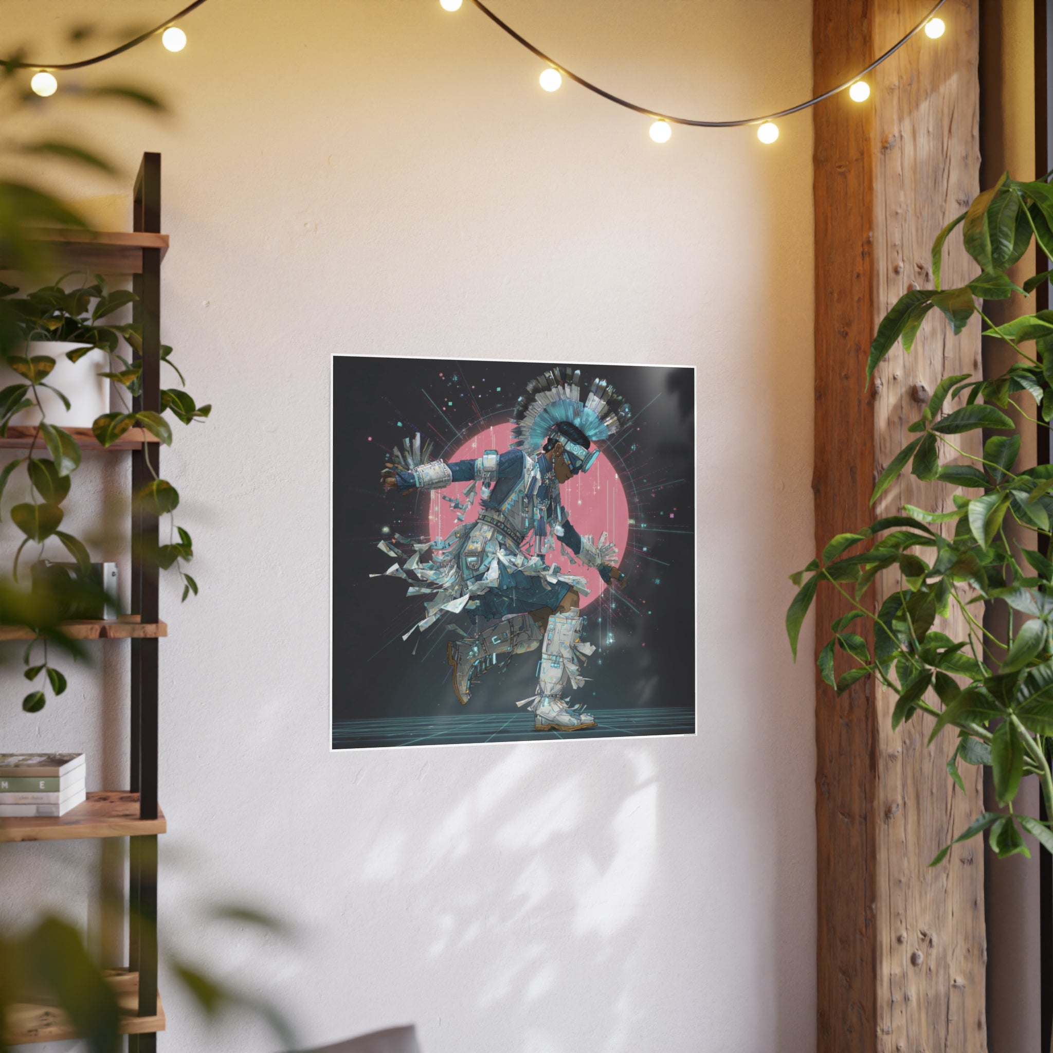 Cyberpunk Dancer Art Poster – Futuristic Neon Photo Print