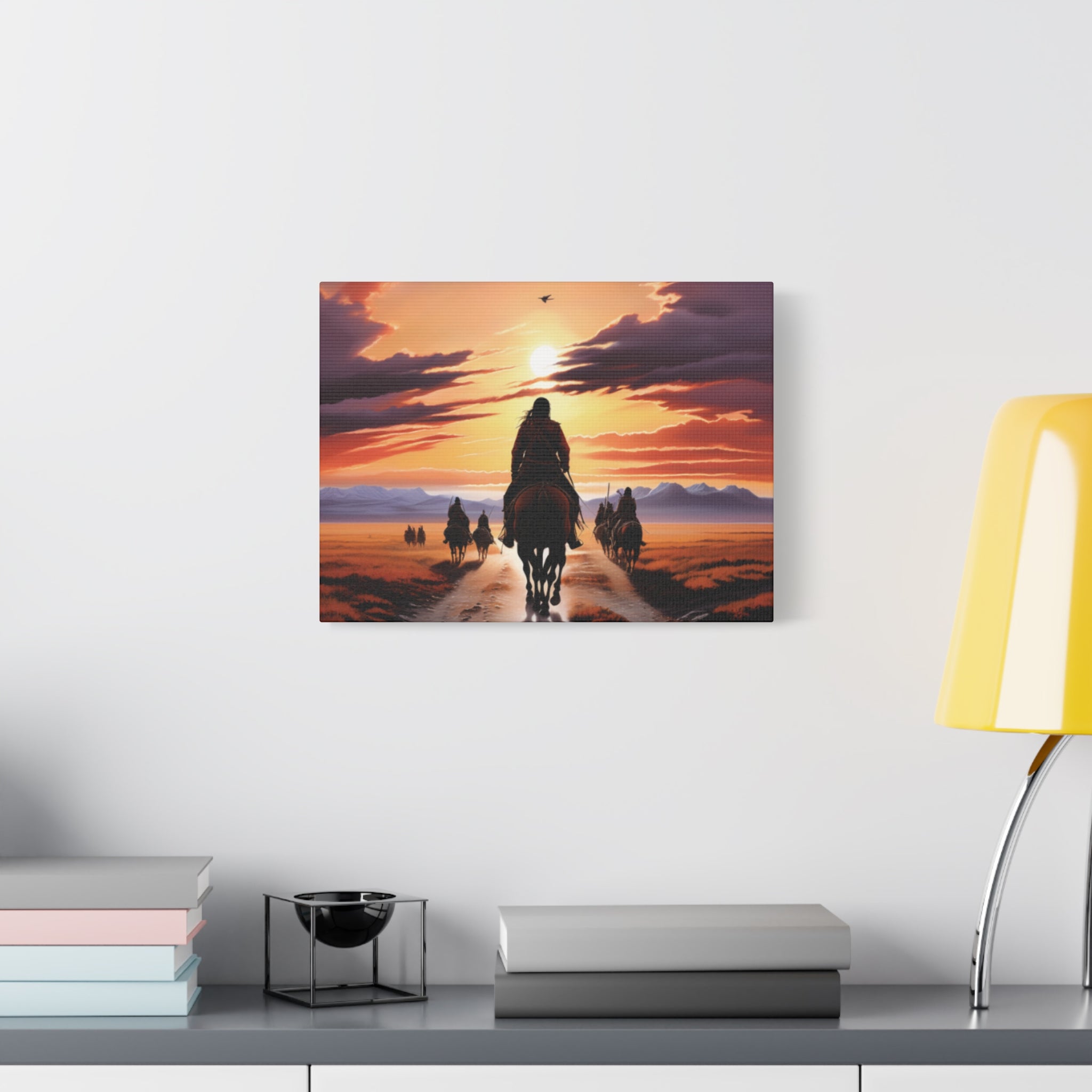 Sunset Horse Riding Canvas Art, Equestrian Home Decor, Wall Art, Western Art, Nature Lover Gift, Rustic Decor