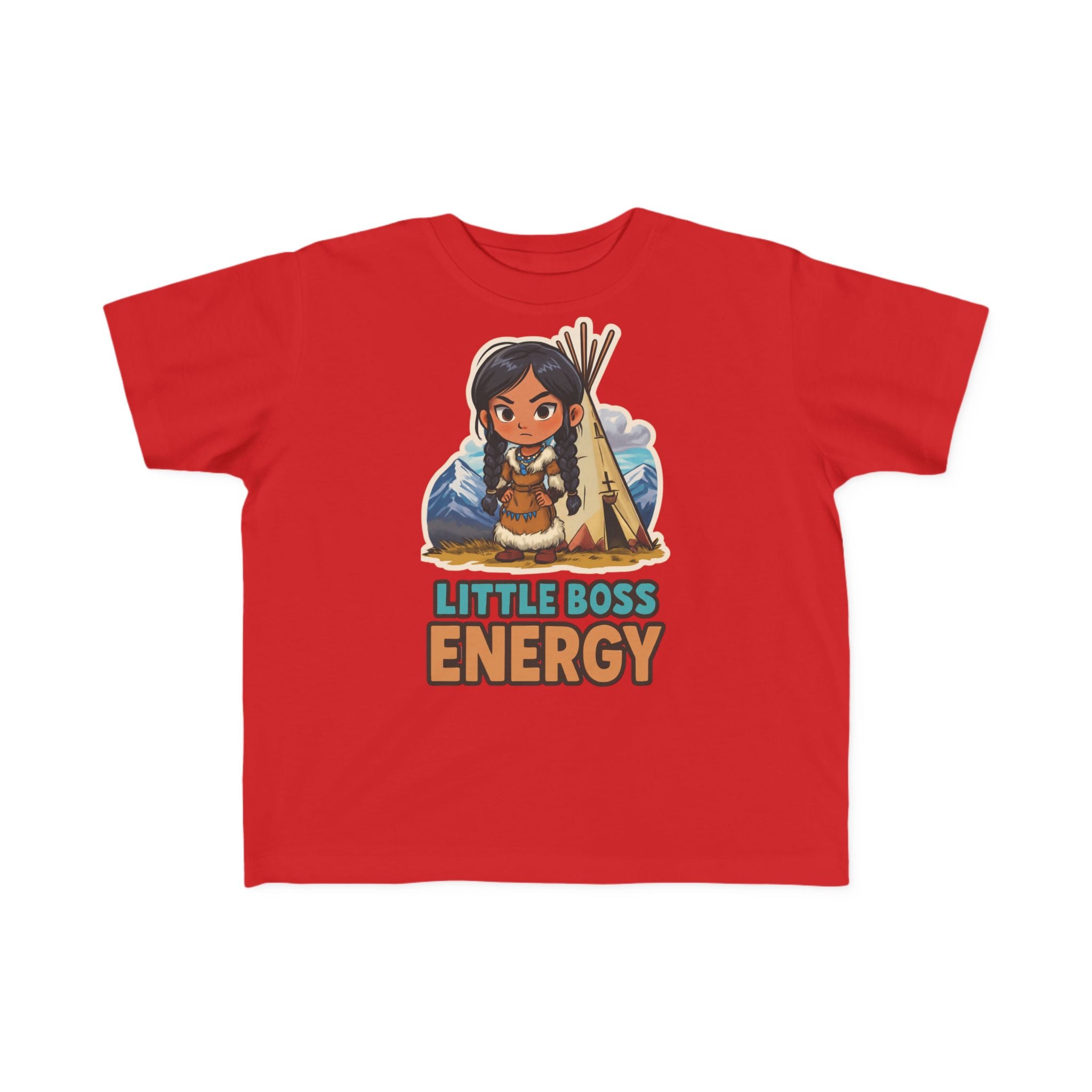 Toddler Tee — "Little Boss Energy" Native Girl Graphic