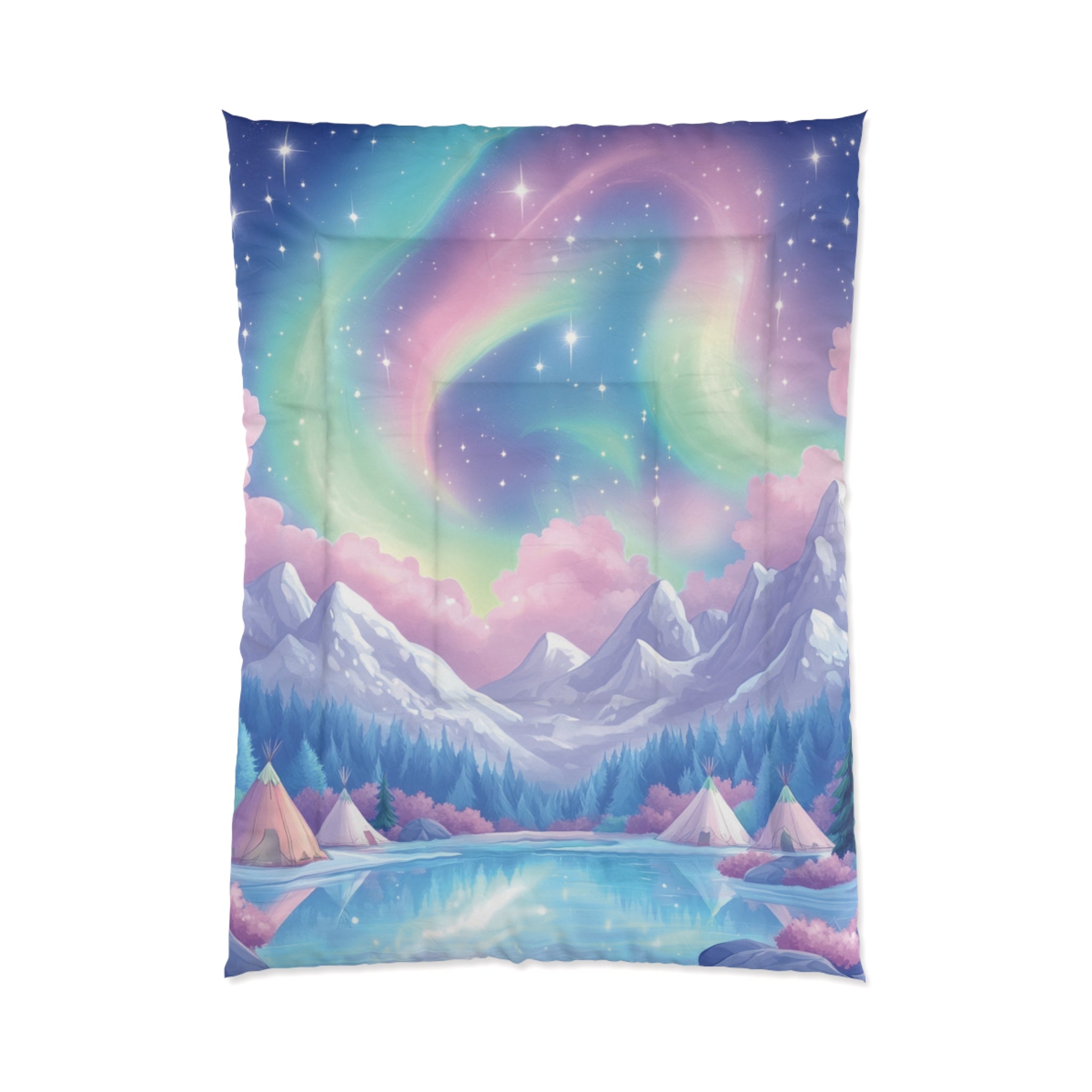 Blue Thunder Woman Northern Lights Comforter Blanket