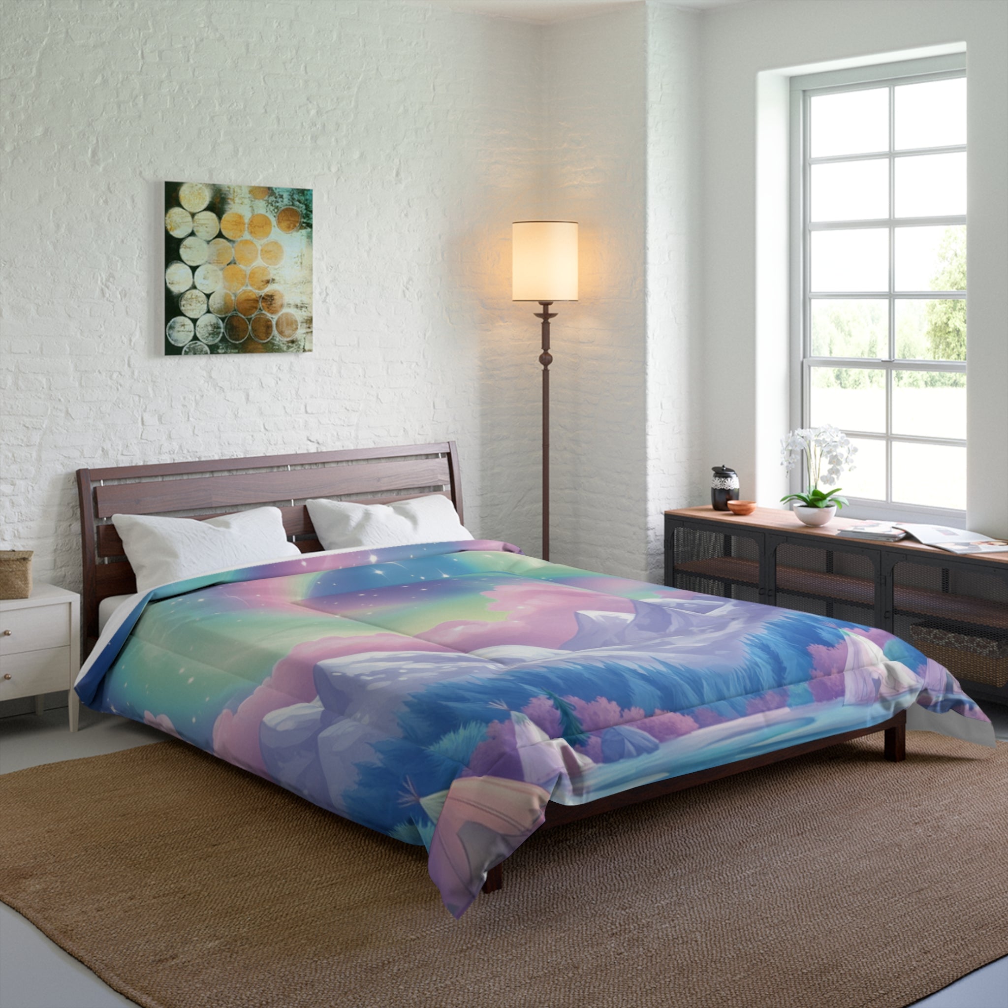 Blue Thunder Woman Northern Lights Comforter Blanket