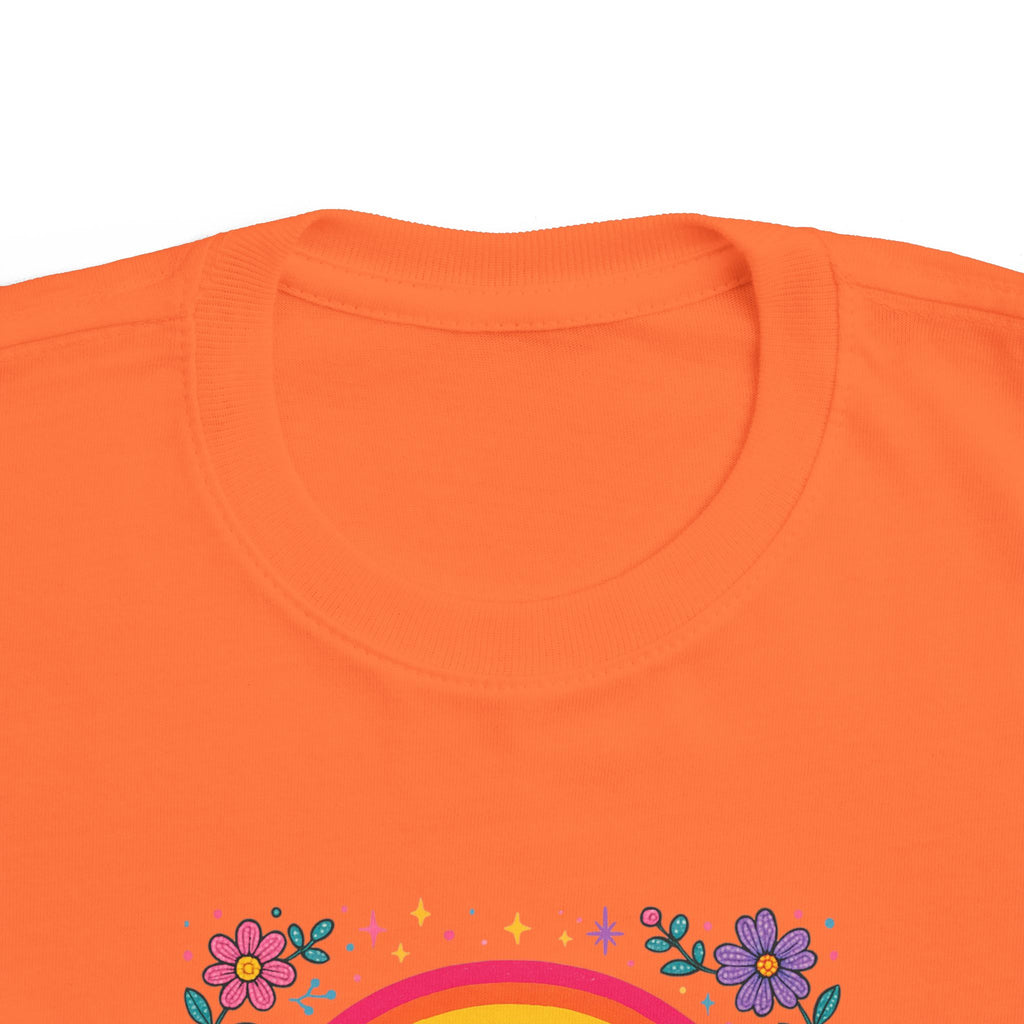 Toddler Princess Rainbow Tee — "Princess" Floral Graphic T-Shirt