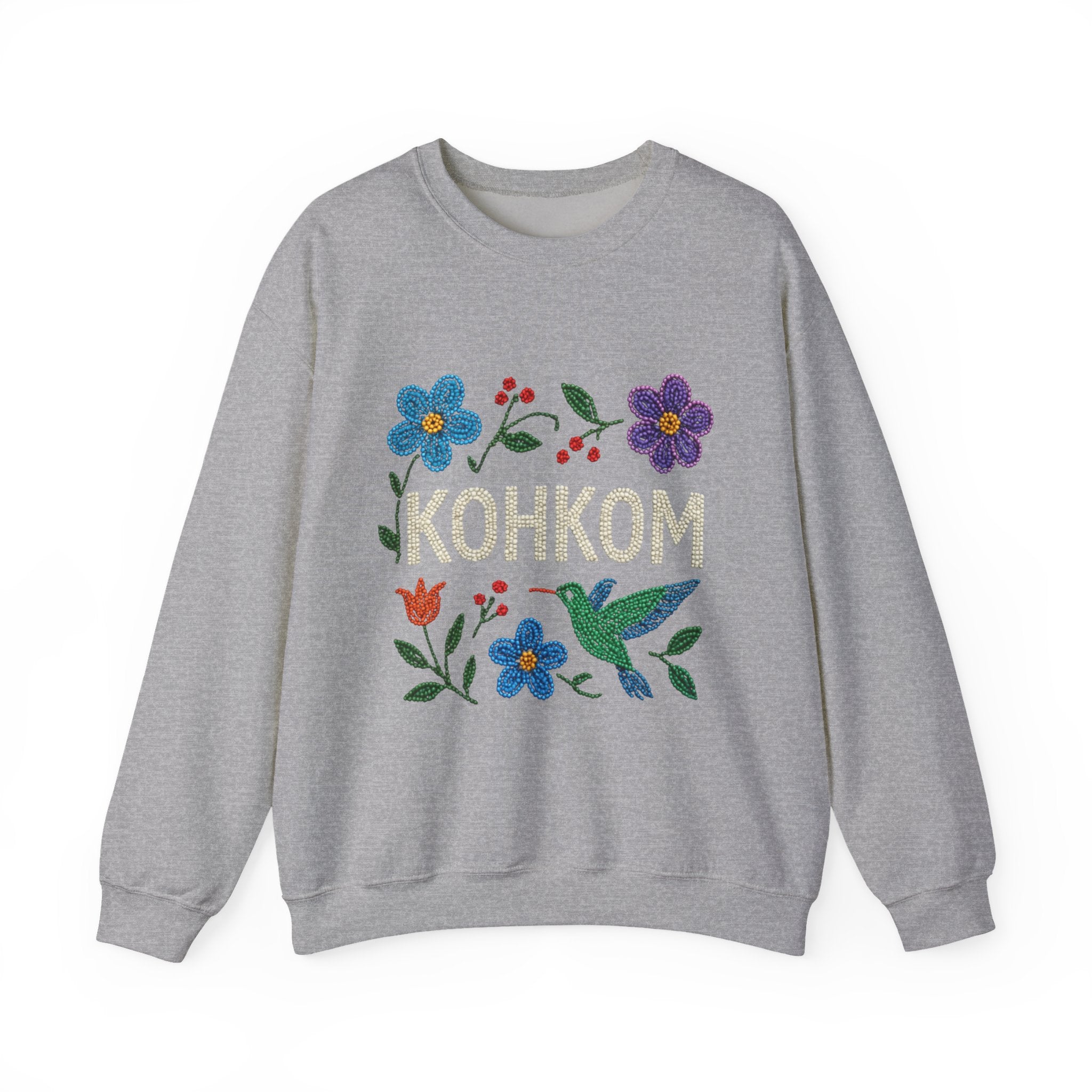 Hummingbird and Floral Kohkom Sweatshirt