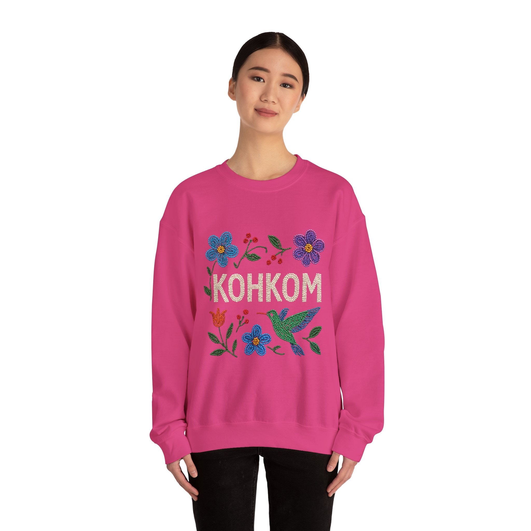 Hummingbird and Floral Kohkom Sweatshirt