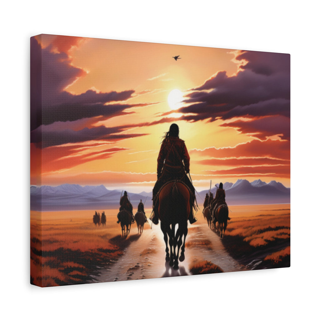 Sunset Horse Riding Canvas Art, Equestrian Home Decor, Wall Art, Western Art, Nature Lover Gift, Rustic Decor