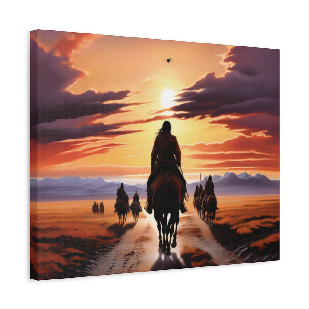 Sunset Horse Riding Canvas Art, Equestrian Home Decor, Wall Art, Western Art, Nature Lover Gift, Rustic Decor