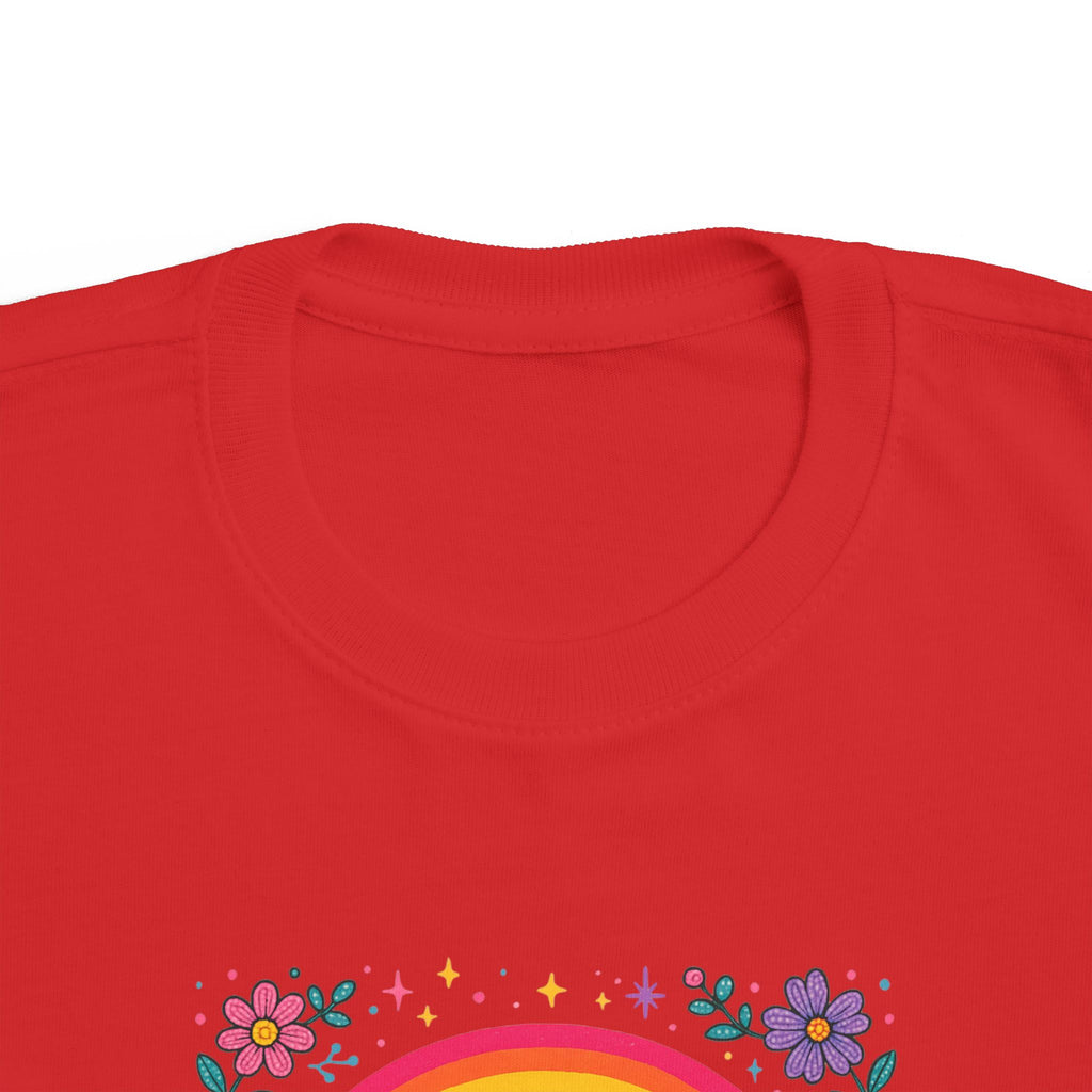 Toddler Princess Rainbow Tee — "Princess" Floral Graphic T-Shirt