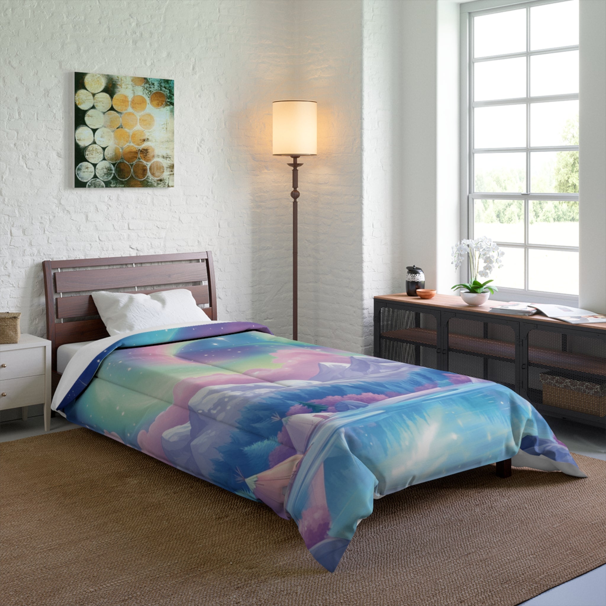 Blue Thunder Woman Northern Lights Comforter Blanket