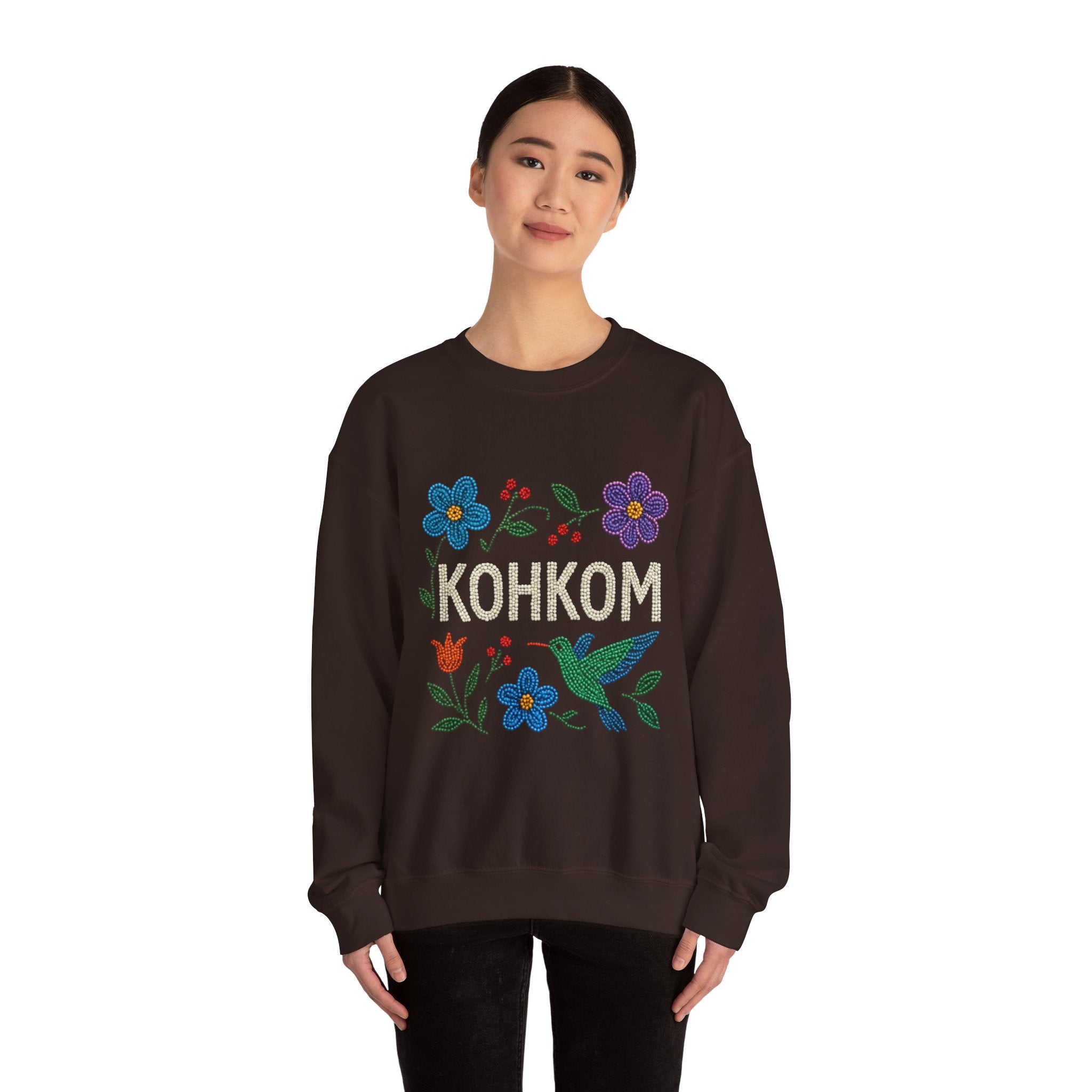 Hummingbird and Floral Kohkom Sweatshirt