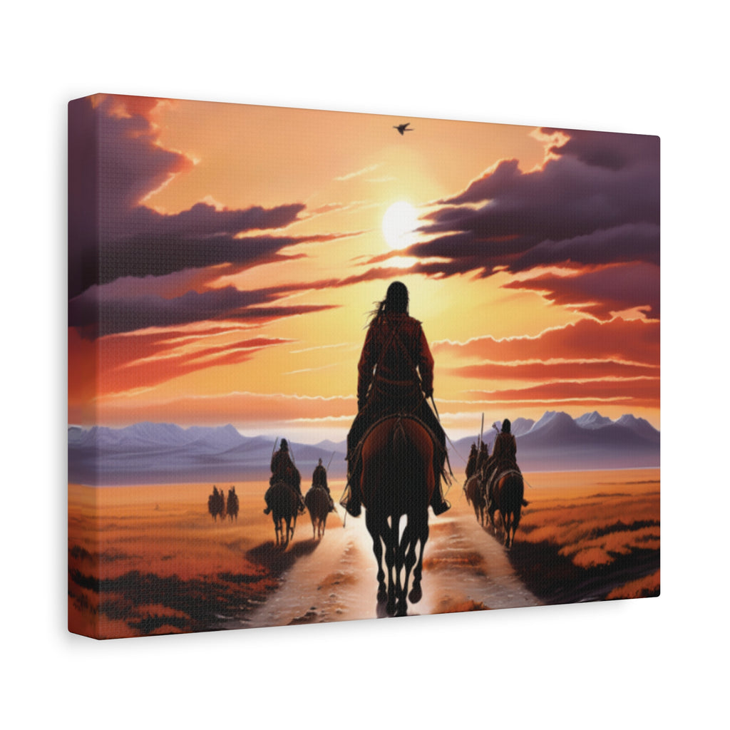 Sunset Horse Riding Canvas Art, Equestrian Home Decor, Wall Art, Western Art, Nature Lover Gift, Rustic Decor