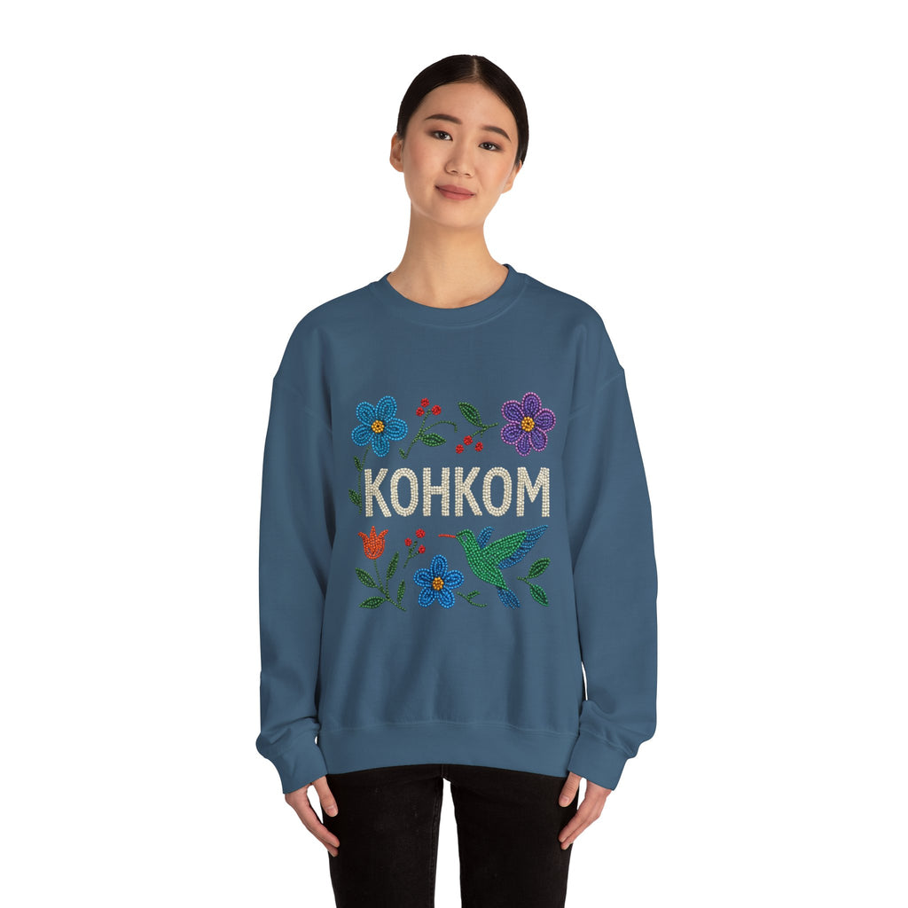 Hummingbird and Floral Kohkom Sweatshirt