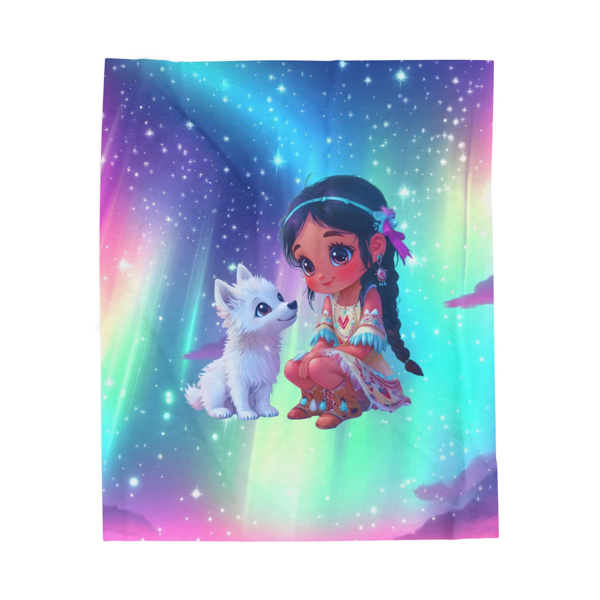 Blue Thunder Woman Velveteen Plush Blanket | Cozy Art Blanket