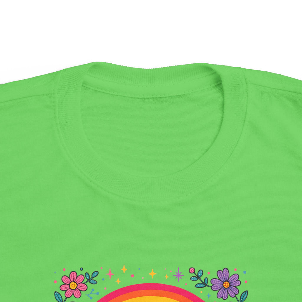 Toddler Princess Rainbow Tee — "Princess" Floral Graphic T-Shirt