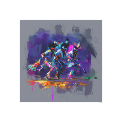 Abstract Neon Dance Photo Art Poster — Colorful Contemporary Wall Print