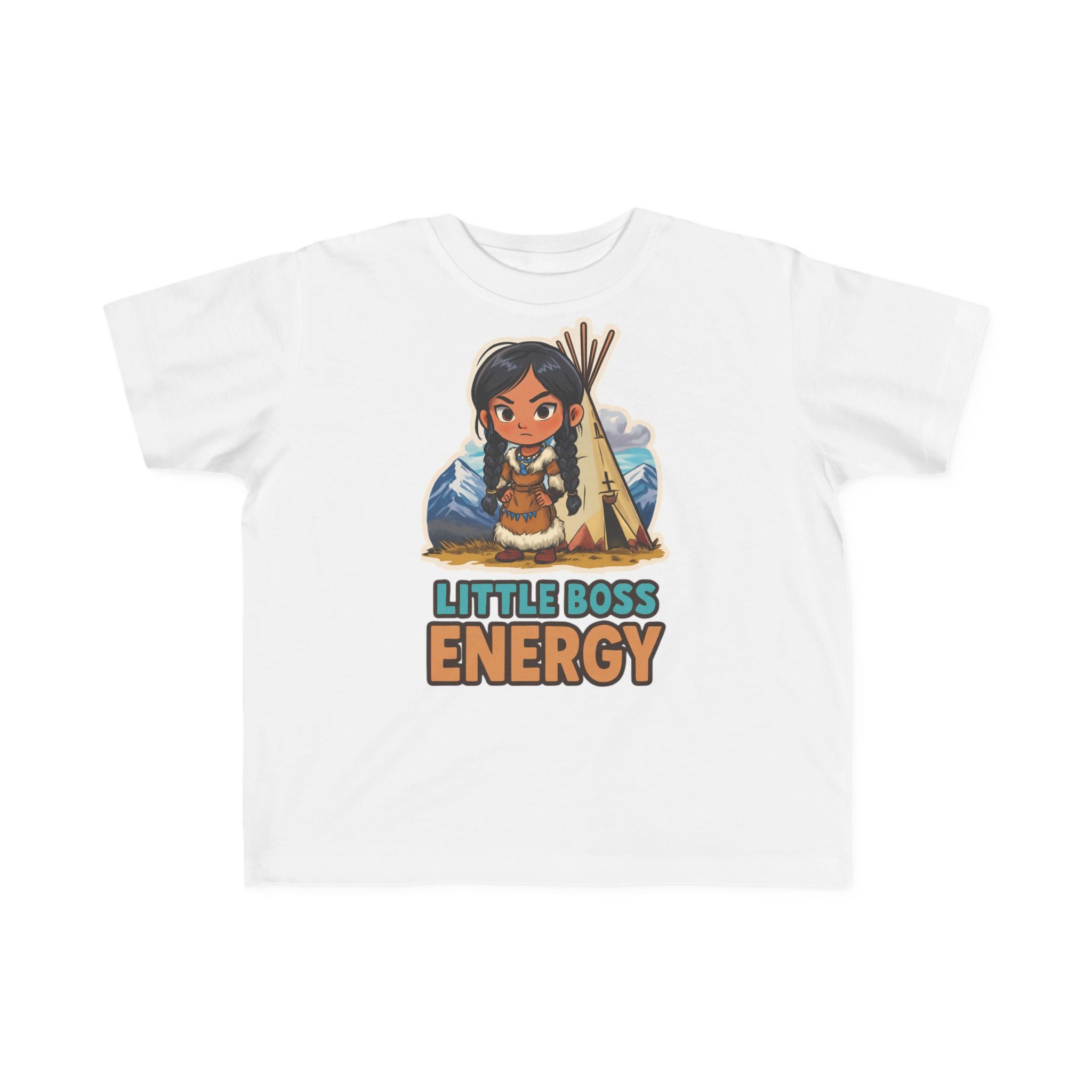 Toddler Tee — "Little Boss Energy" Native Girl Graphic