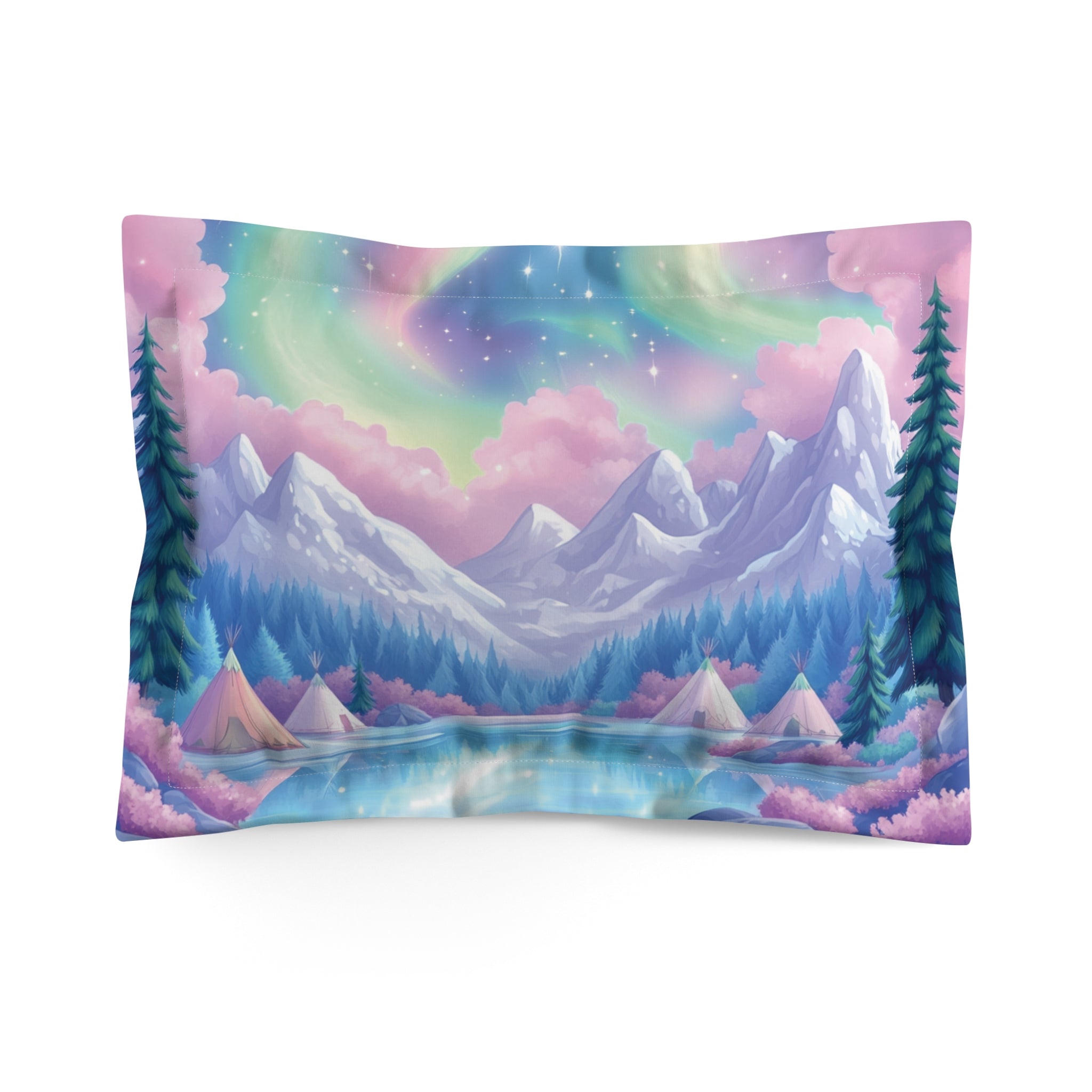 Blue Thunder Woman Northern Lights pillow