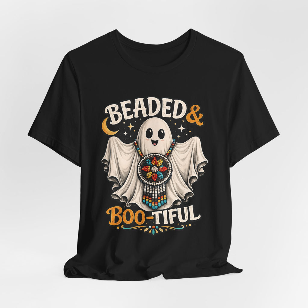 Beaded & Boo-tiful Ghost Tee — Halloween Costume Beadwork T‑Shirt