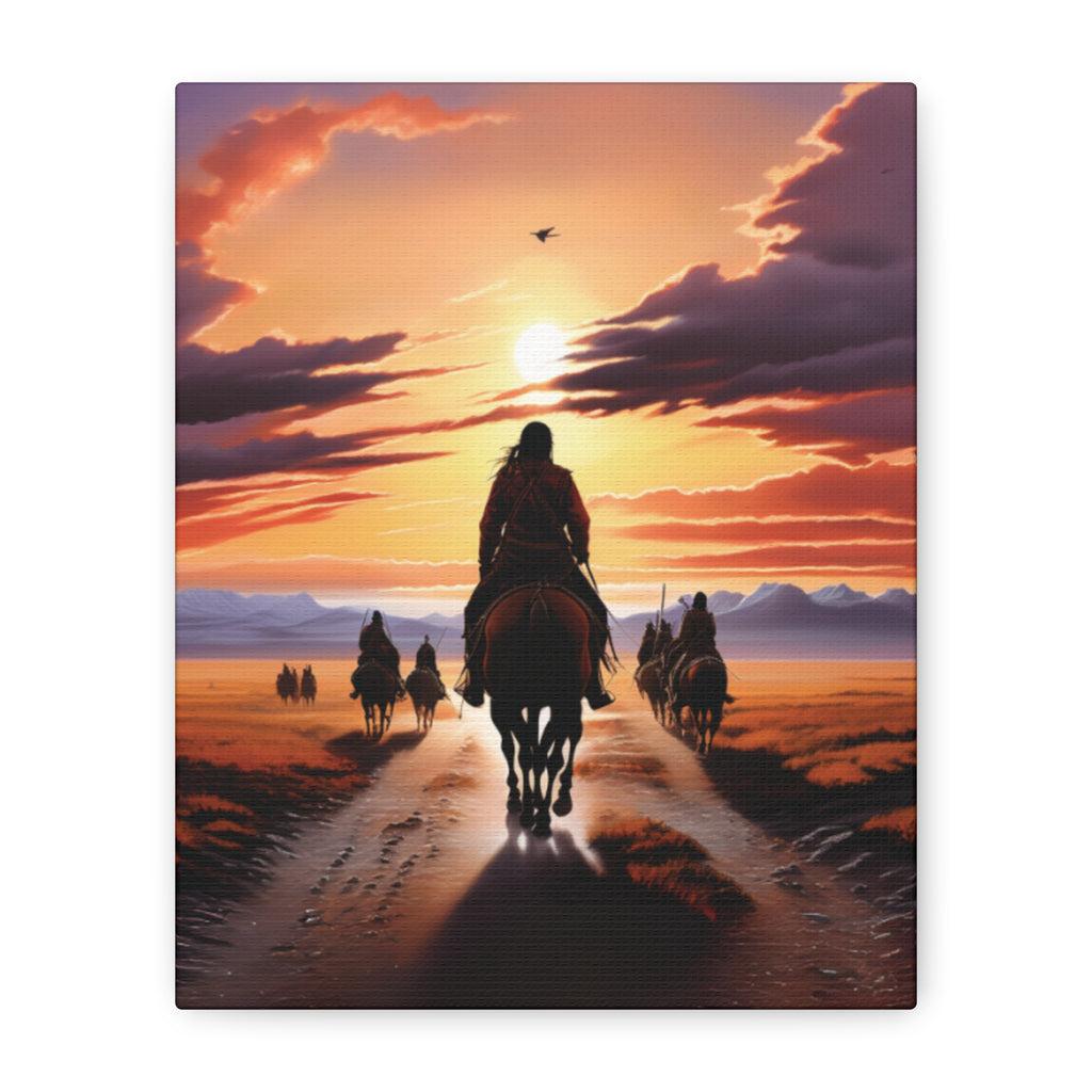Sunset Horse Riding Canvas Art, Equestrian Home Decor, Wall Art, Western Art, Nature Lover Gift, Rustic Decor