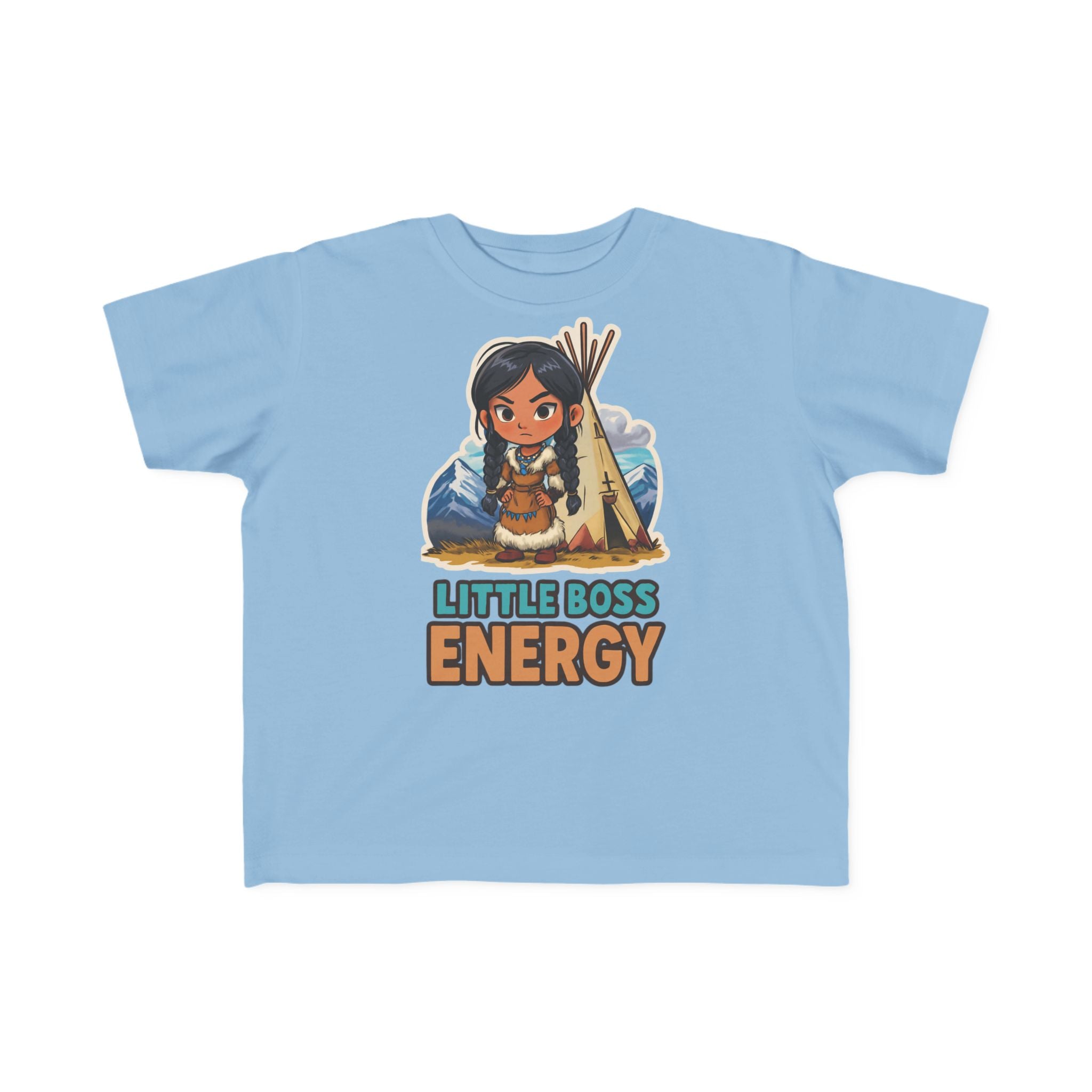 Toddler Tee — "Little Boss Energy" Native Girl Graphic