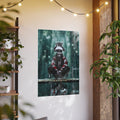 Native Warrior Art Poster — Moody Winter Portrait Photo Print