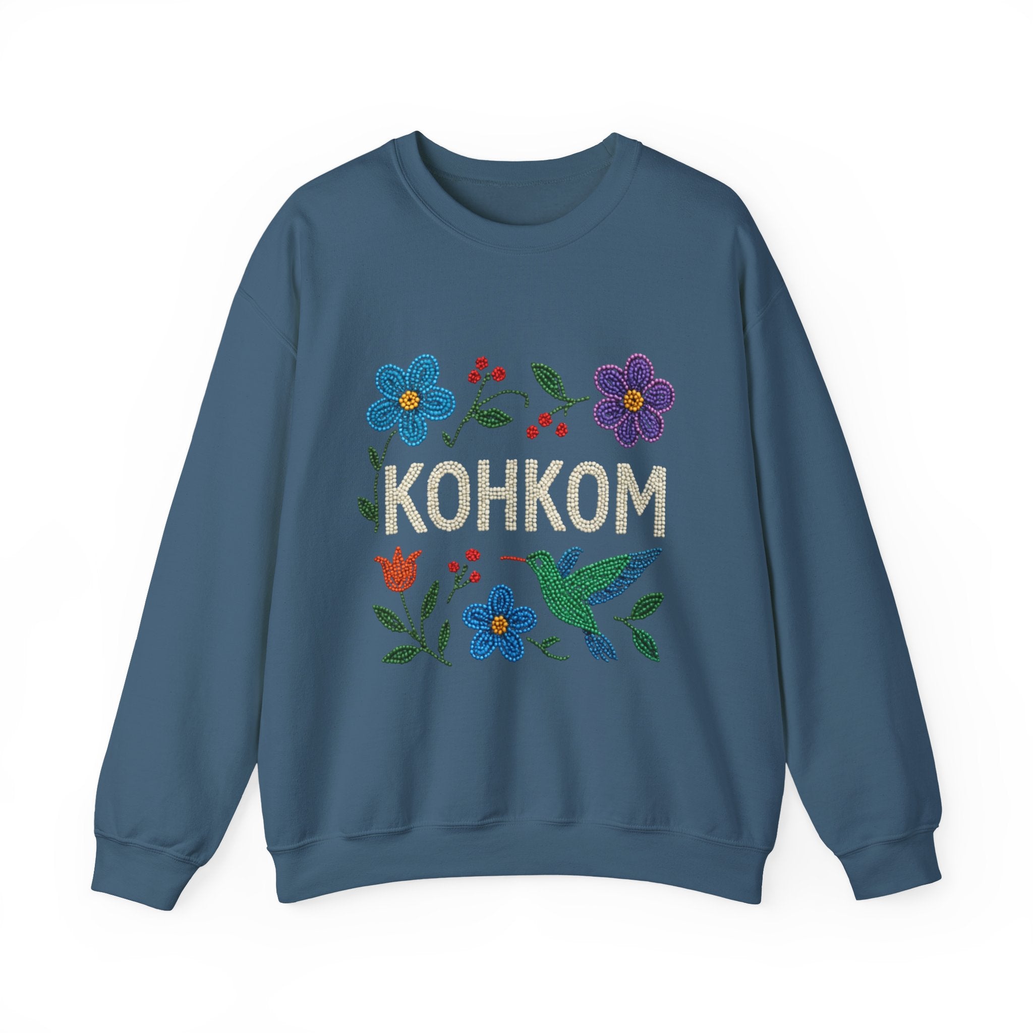 Hummingbird and Floral Kohkom Sweatshirt