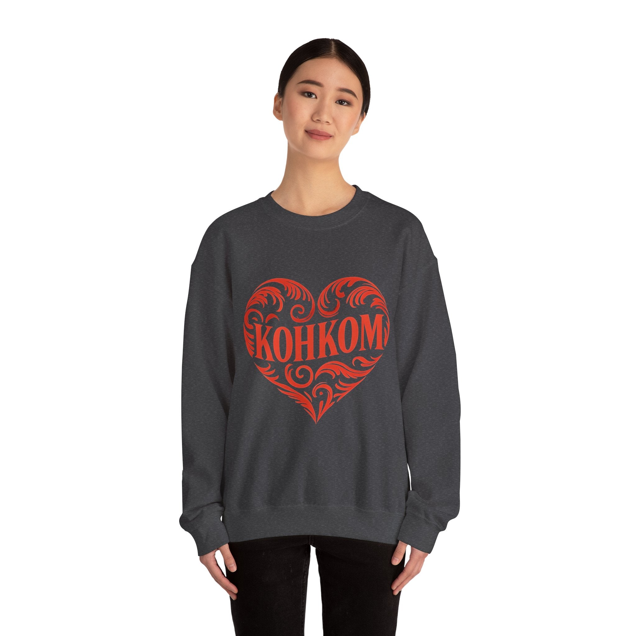 KOHKOM Heart Crewneck Sweatshirt — Floral Tribal Grandma Gift