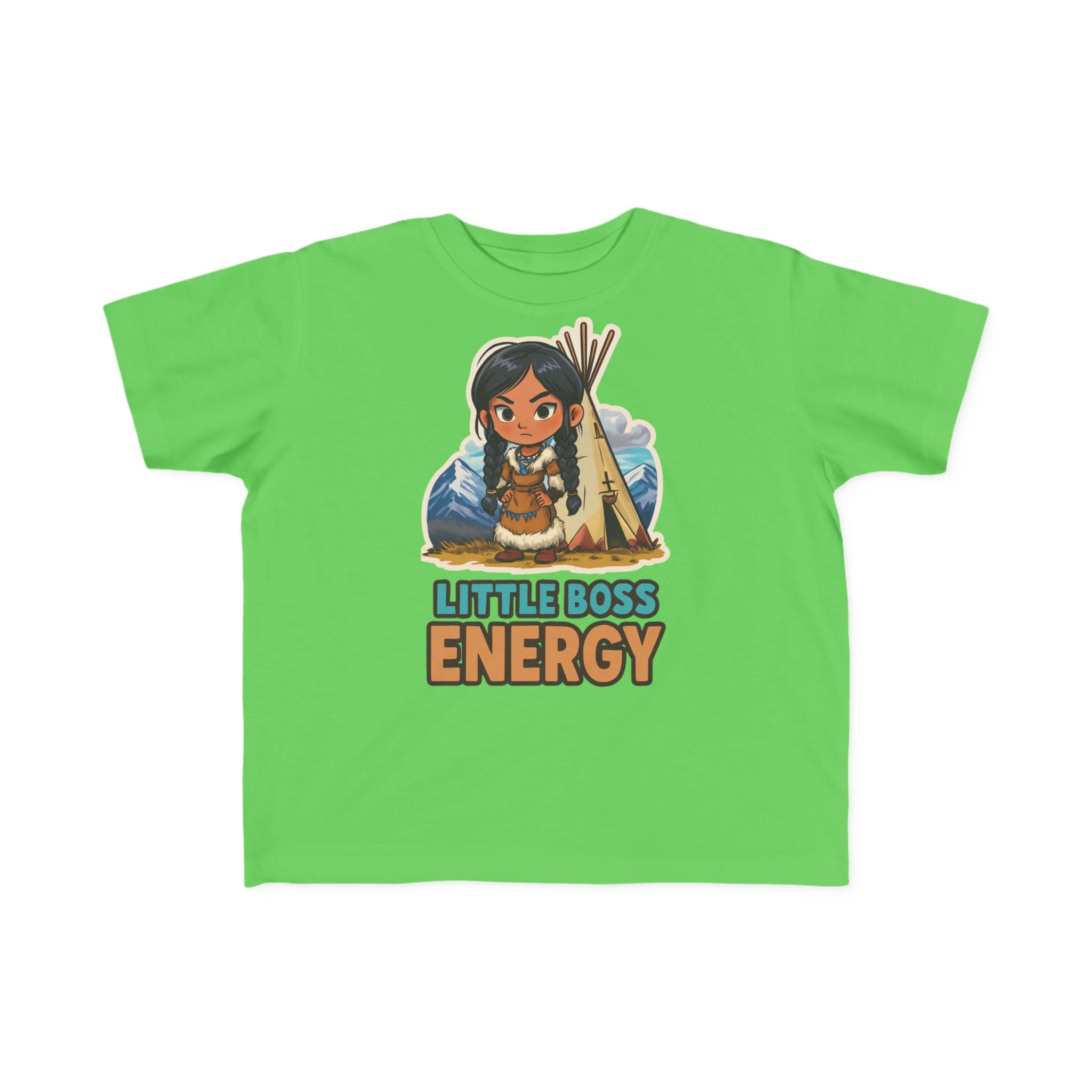 Toddler Tee — "Little Boss Energy" Native Girl Graphic