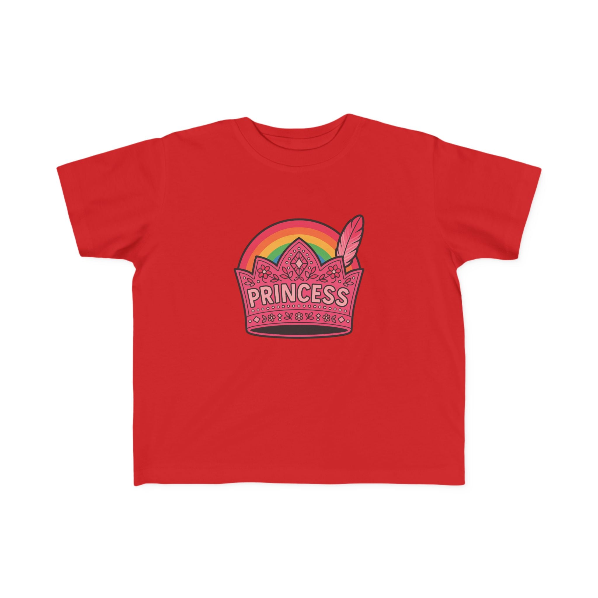 Princess Crown Toddler Tee — Colorful Rainbow Kids Shirt