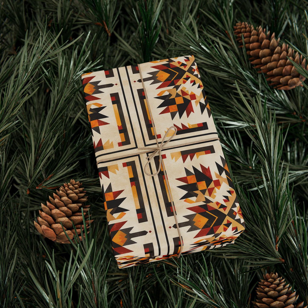 Sunburst Spirit – Plains Cree Geometric Wrapping Paper