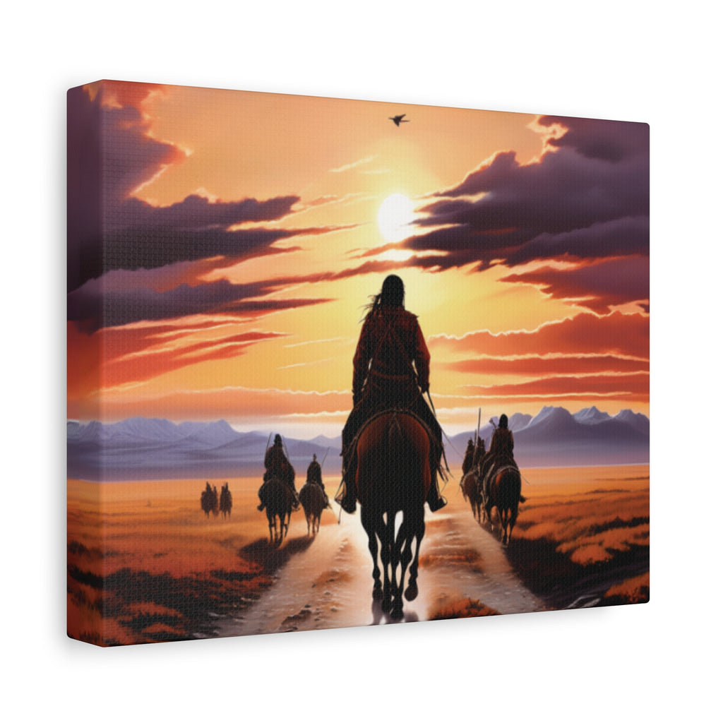 Sunset Horse Riding Canvas Art, Equestrian Home Decor, Wall Art, Western Art, Nature Lover Gift, Rustic Decor