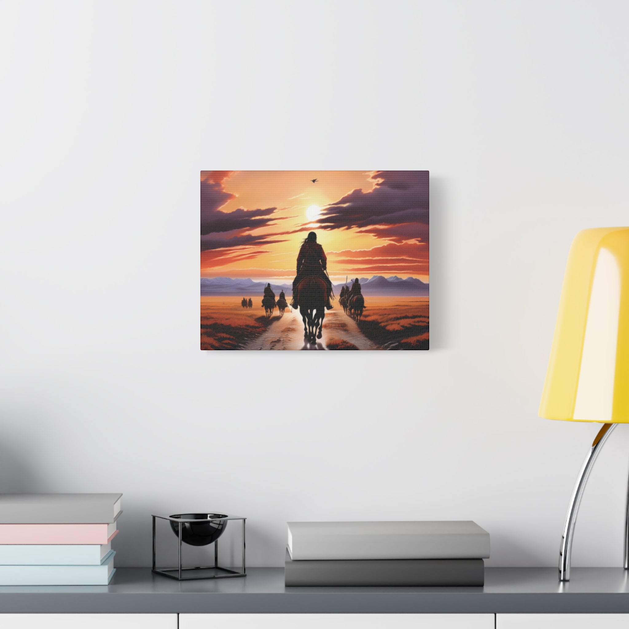 Sunset Horse Riding Canvas Art, Equestrian Home Decor, Wall Art, Western Art, Nature Lover Gift, Rustic Decor