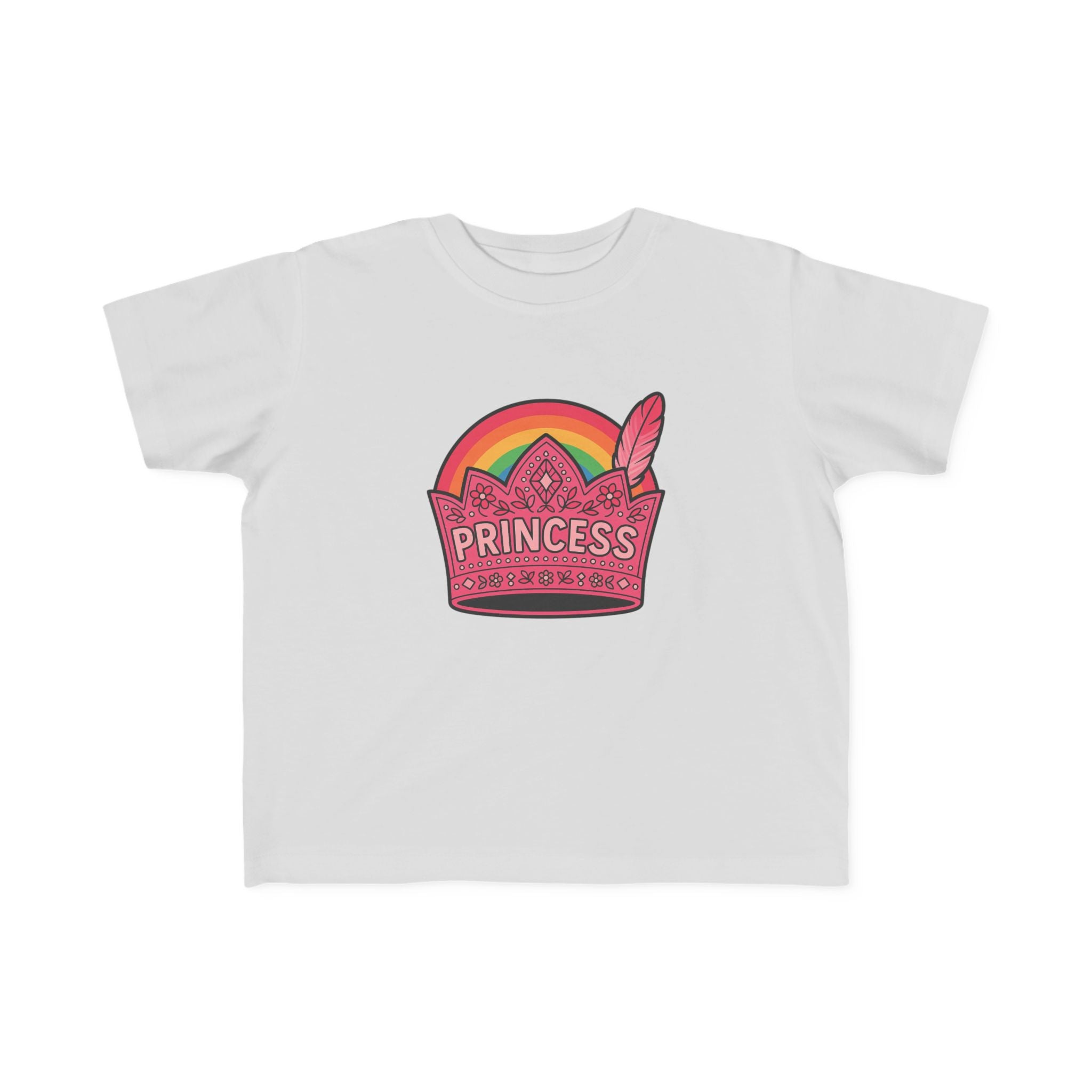 Princess Crown Toddler Tee — Colorful Rainbow Kids Shirt