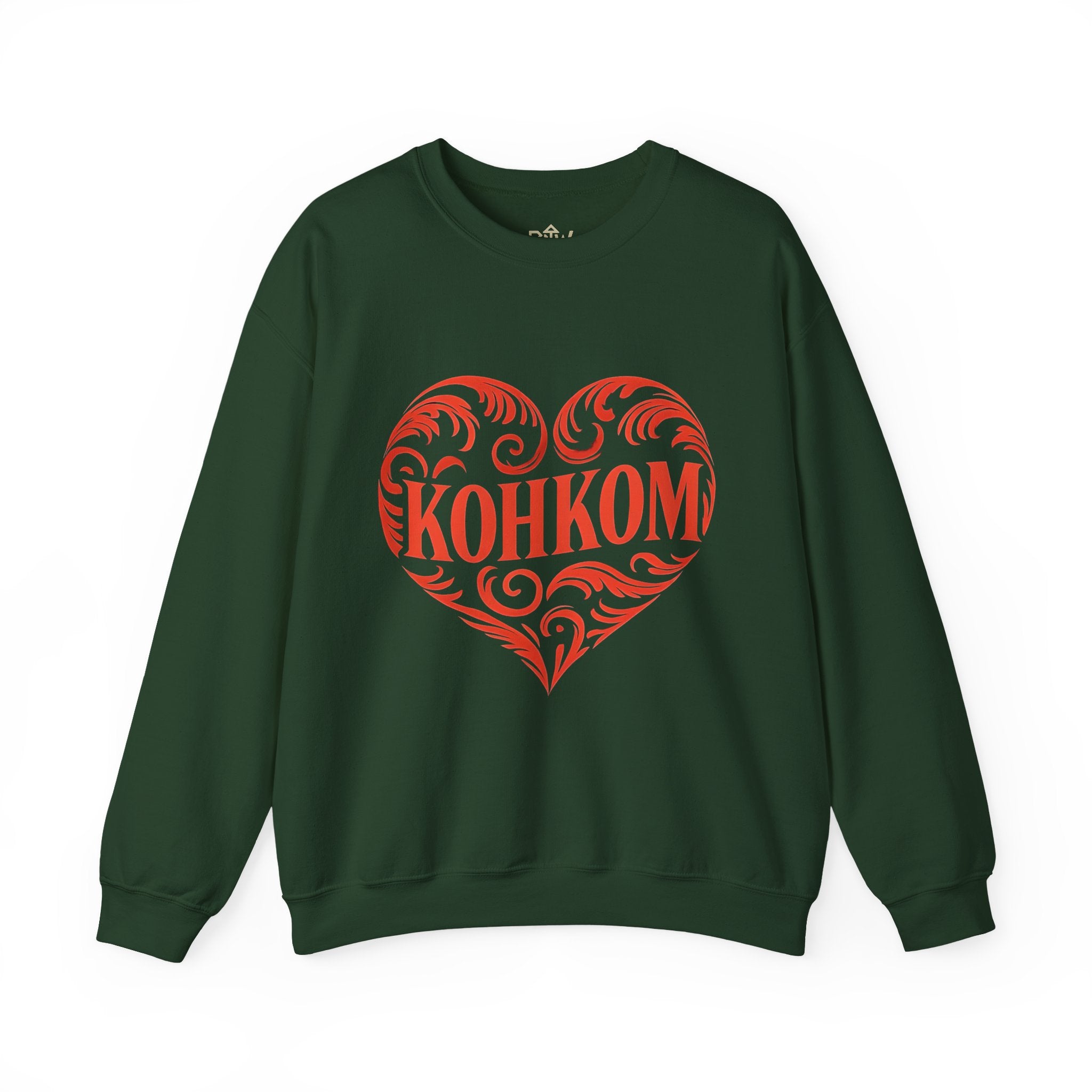 KOHKOM Heart Crewneck Sweatshirt — Floral Tribal Grandma Gift