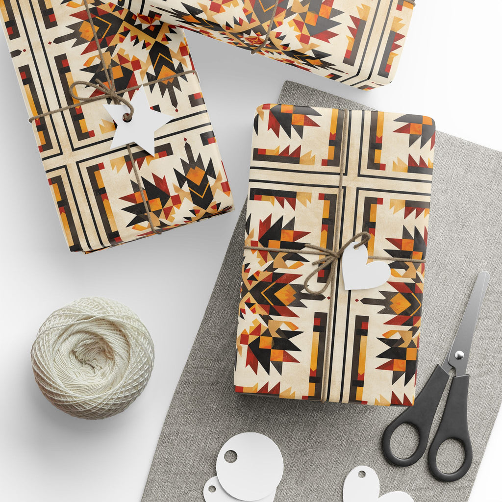 Sunburst Spirit – Plains Cree Geometric Wrapping Paper