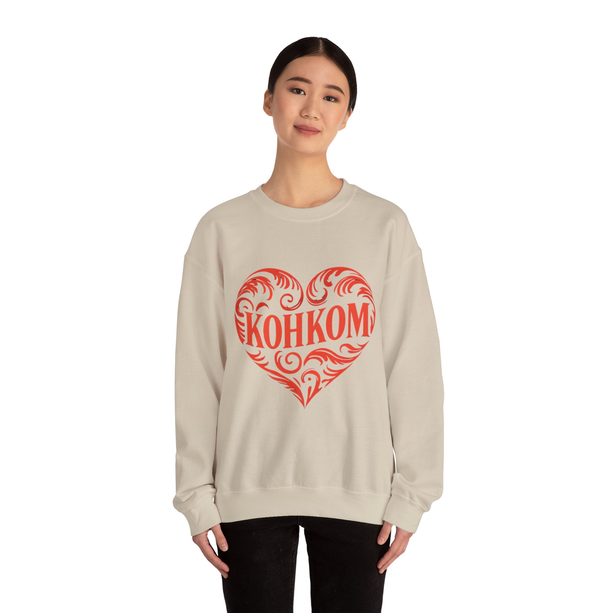 KOHKOM Heart Crewneck Sweatshirt — Floral Tribal Grandma Gift