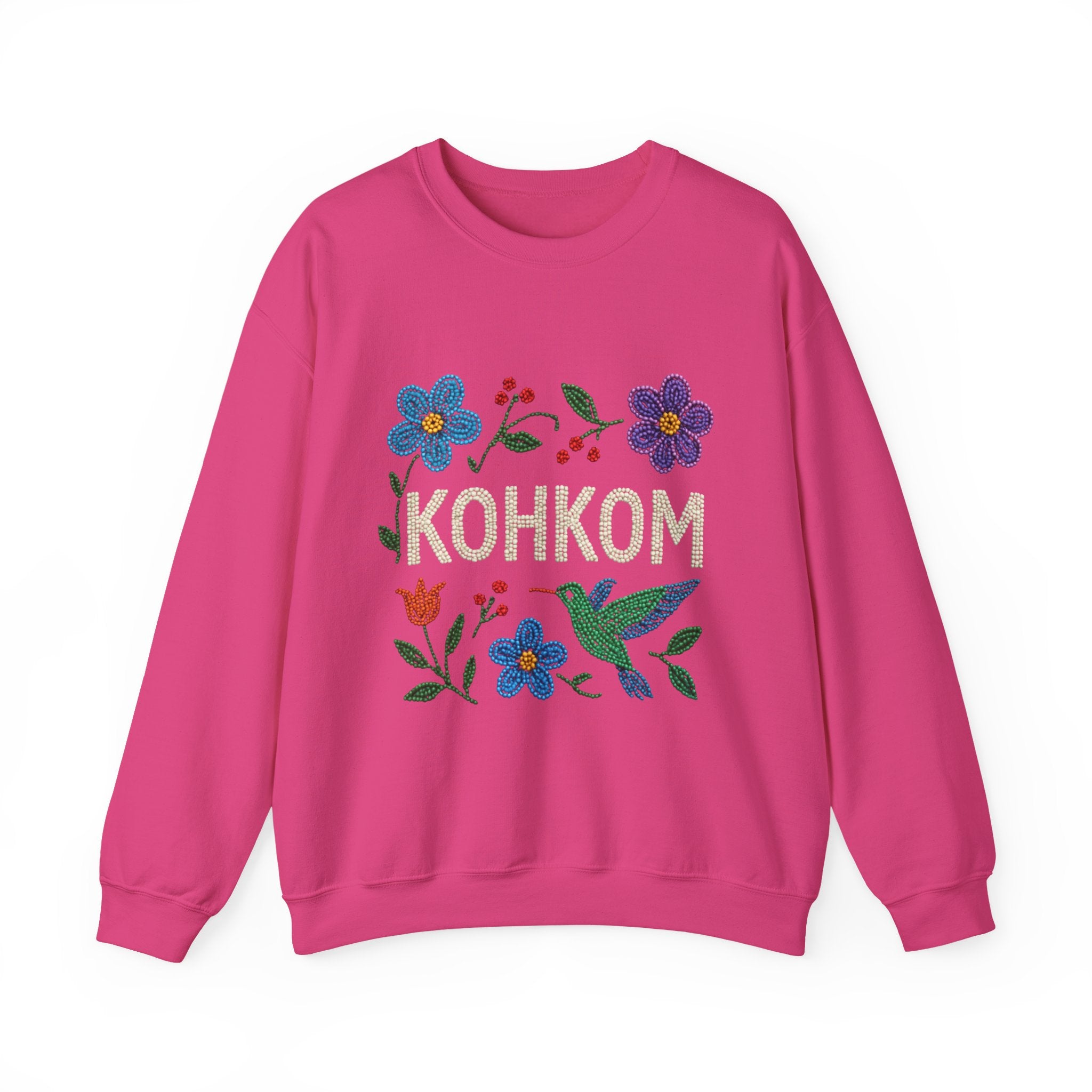Hummingbird and Floral Kohkom Sweatshirt